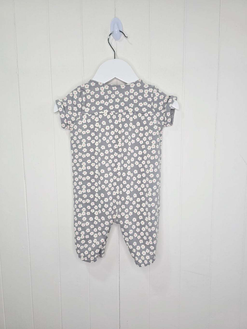Next - up to 3 months girls romper featuring a grey floral print