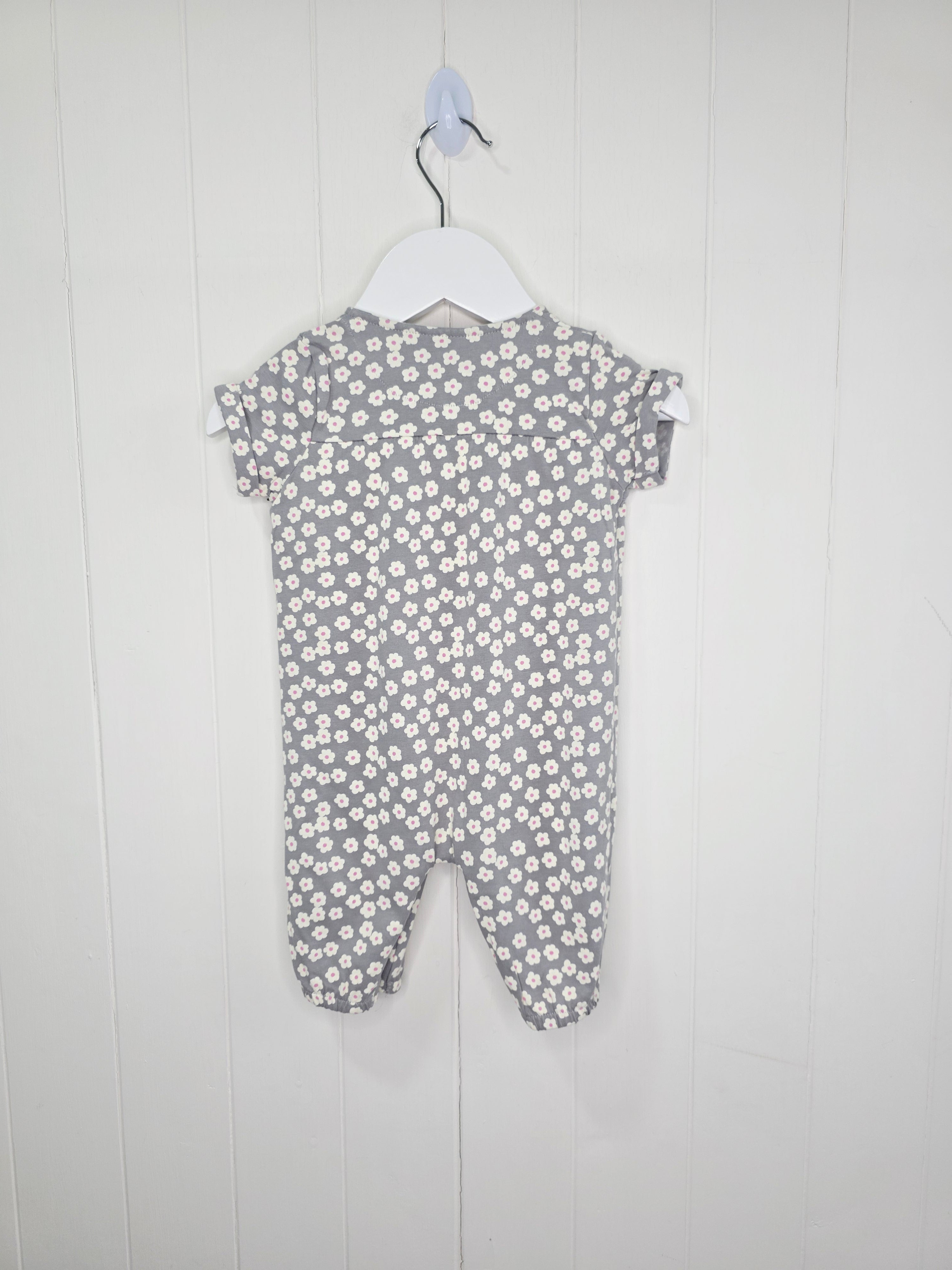 Next - up to 3 months girls romper featuring a grey floral print