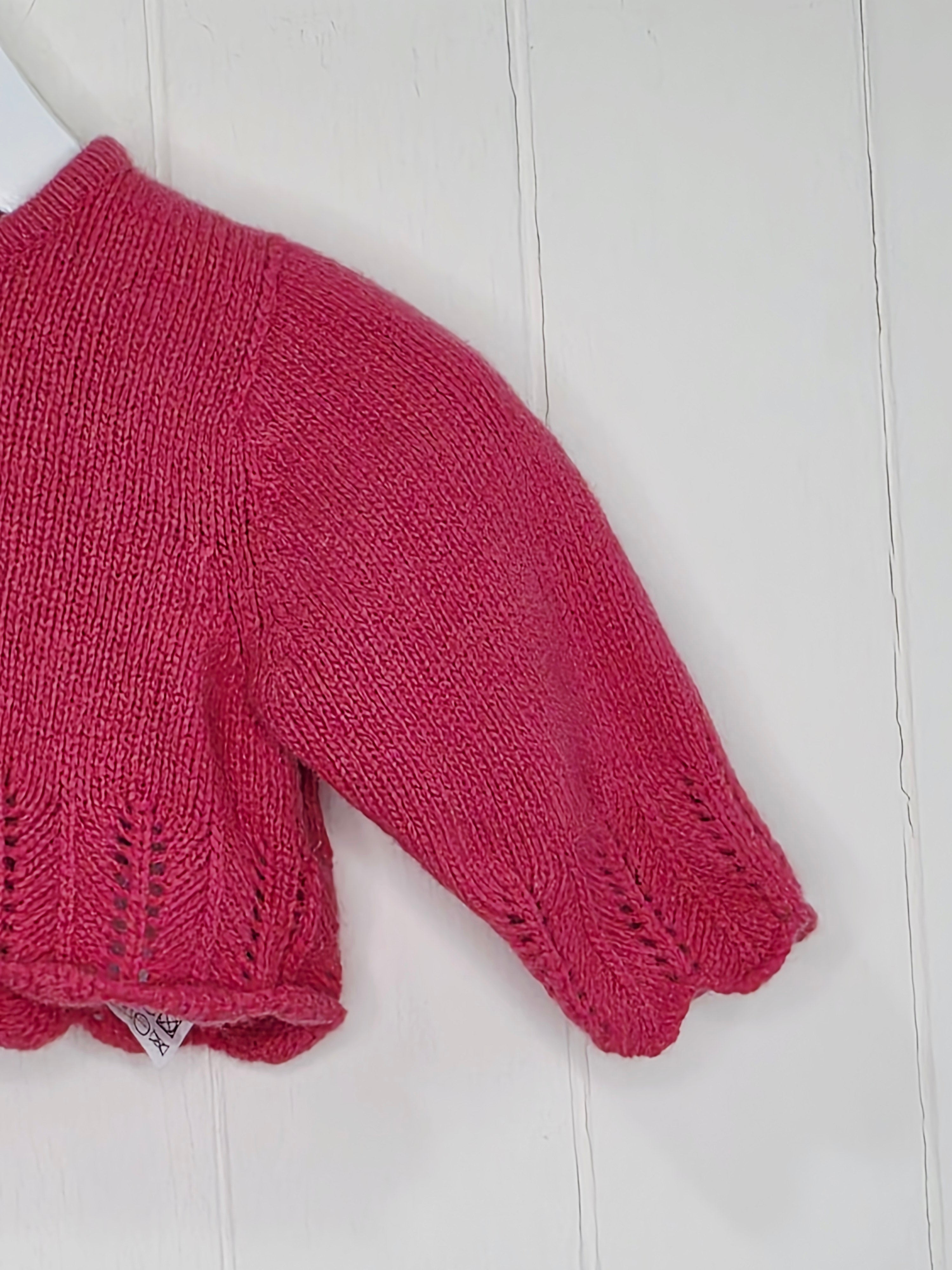 Mayoral - 3 months pink cropped knitted bolero cardigan
