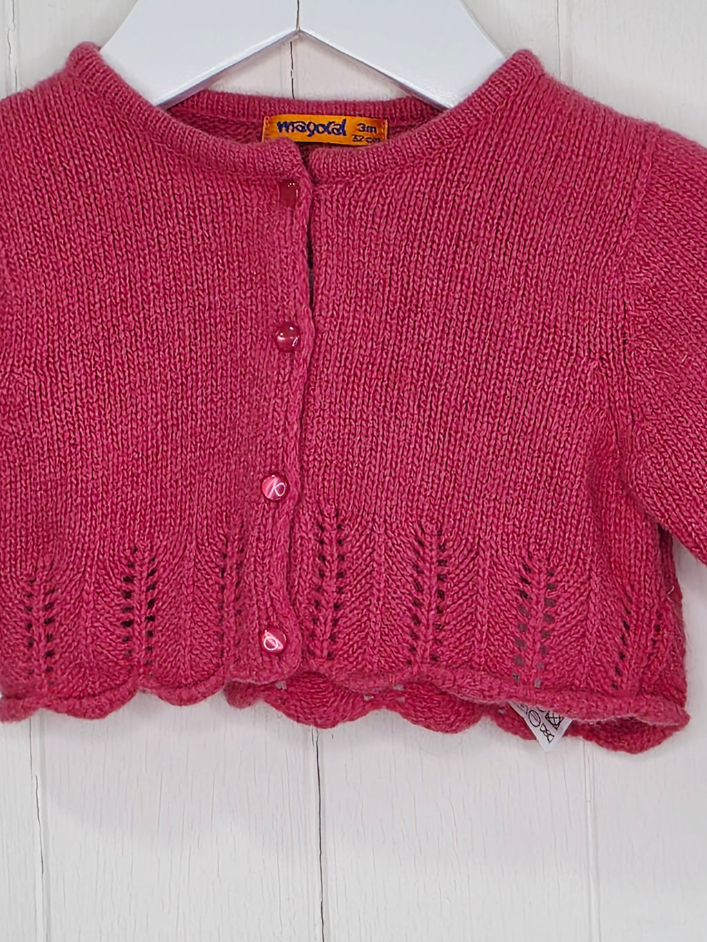 Mayoral - 3 months pink cropped knitted bolero cardigan