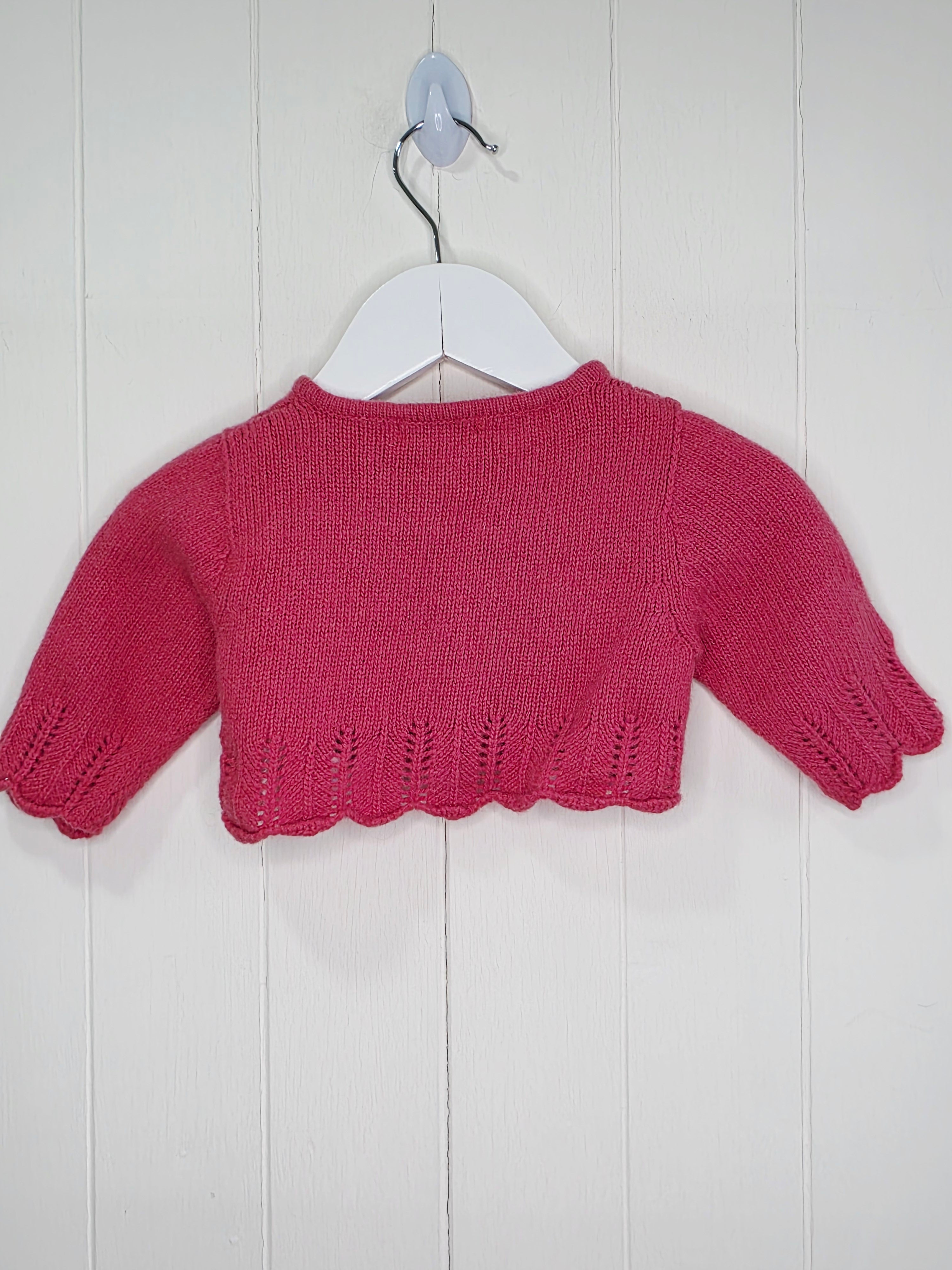 Mayoral - 3 months pink cropped knitted bolero cardigan
