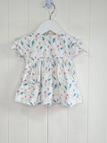 Mamas&Papas - newborn white short sleeved dress featuring flamingo print