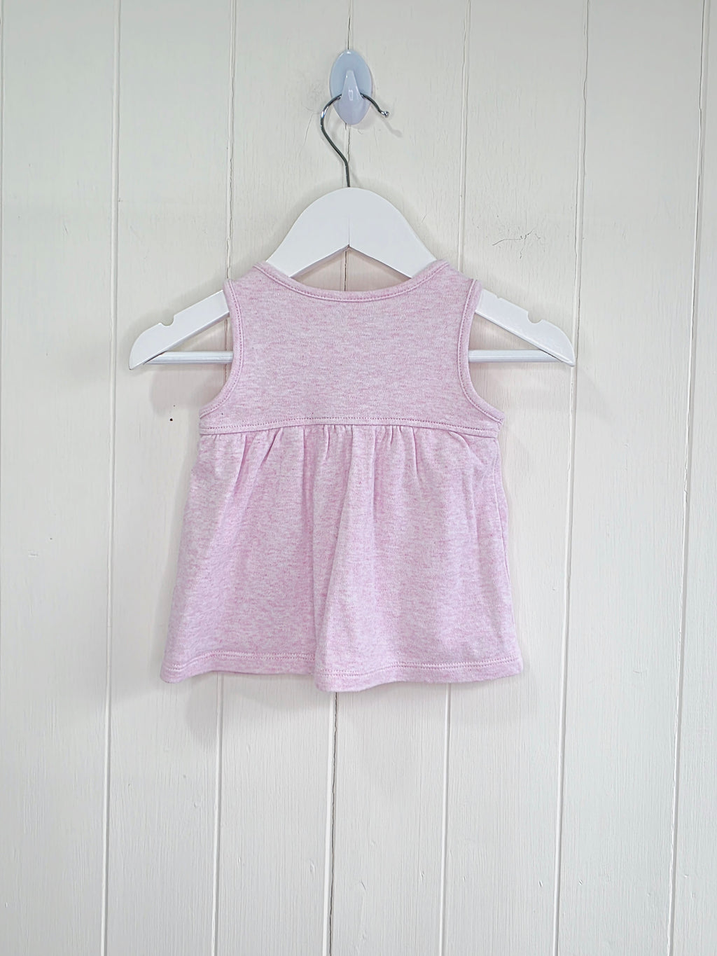 Nutmeg - newborn baby girls pink pinafore dress with a flowers and buny print