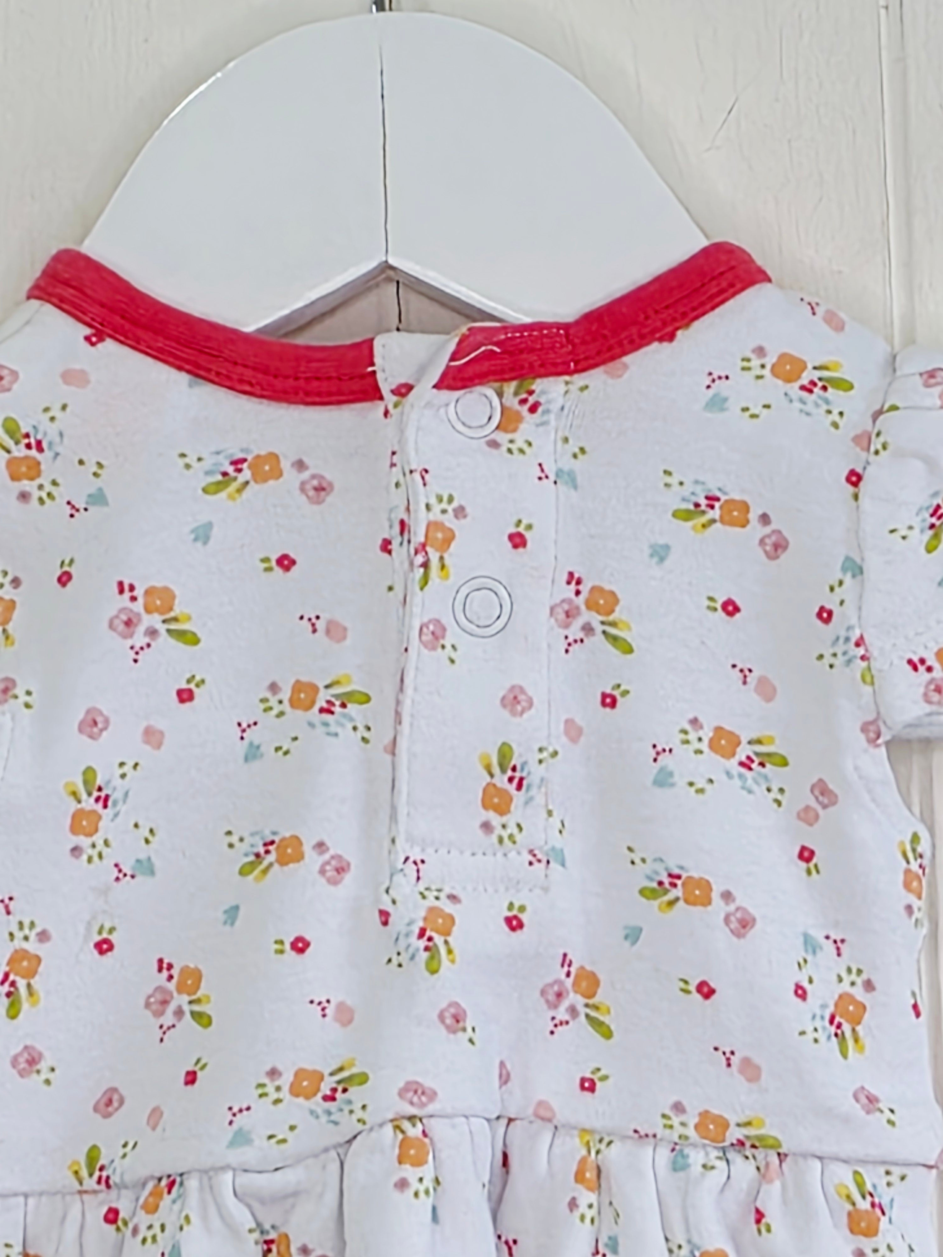 Waitrose - newborn girls white floral cap shoulder dress