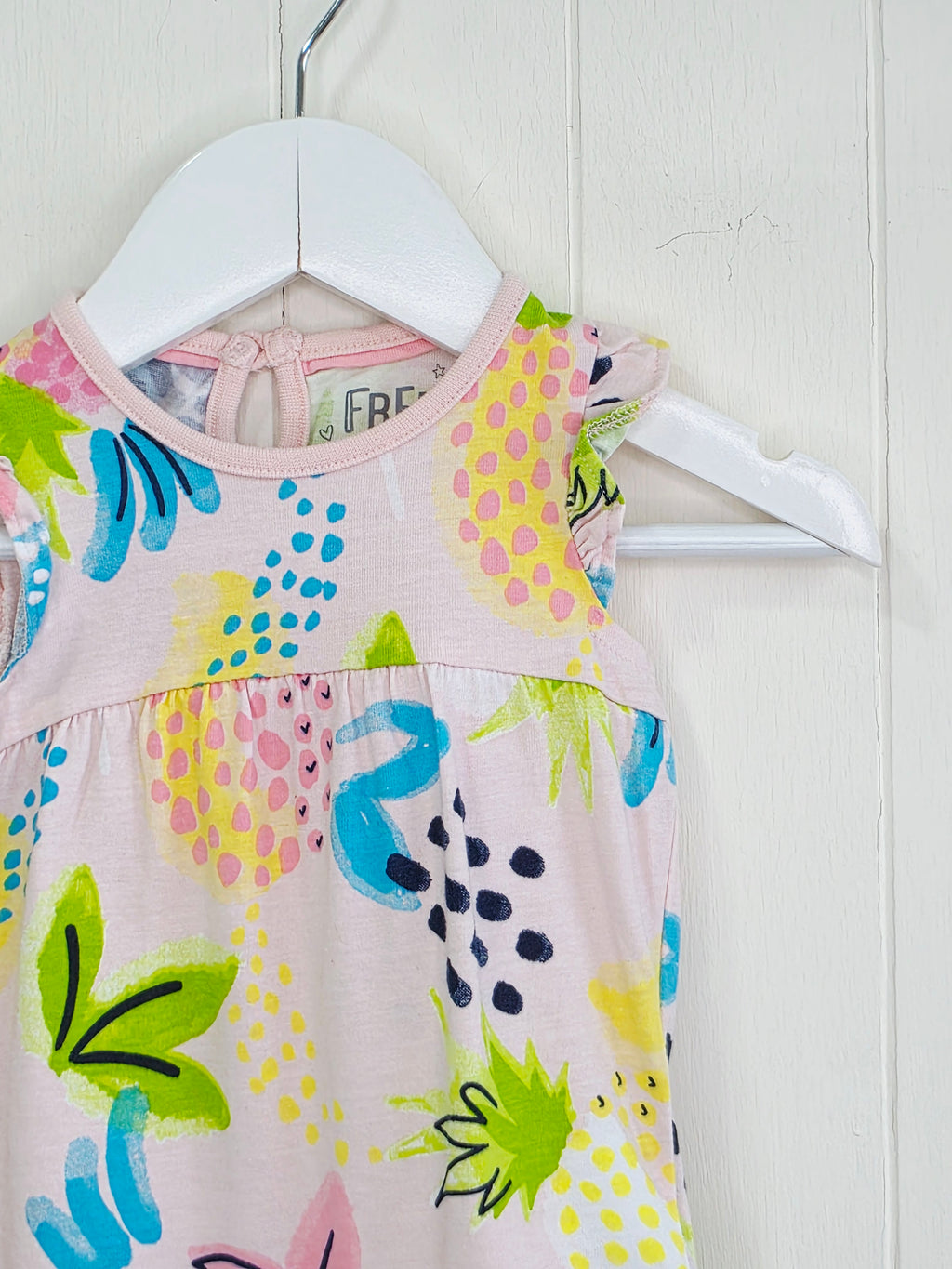 F&F - up to 1 month fruit print romper with frill shoulders