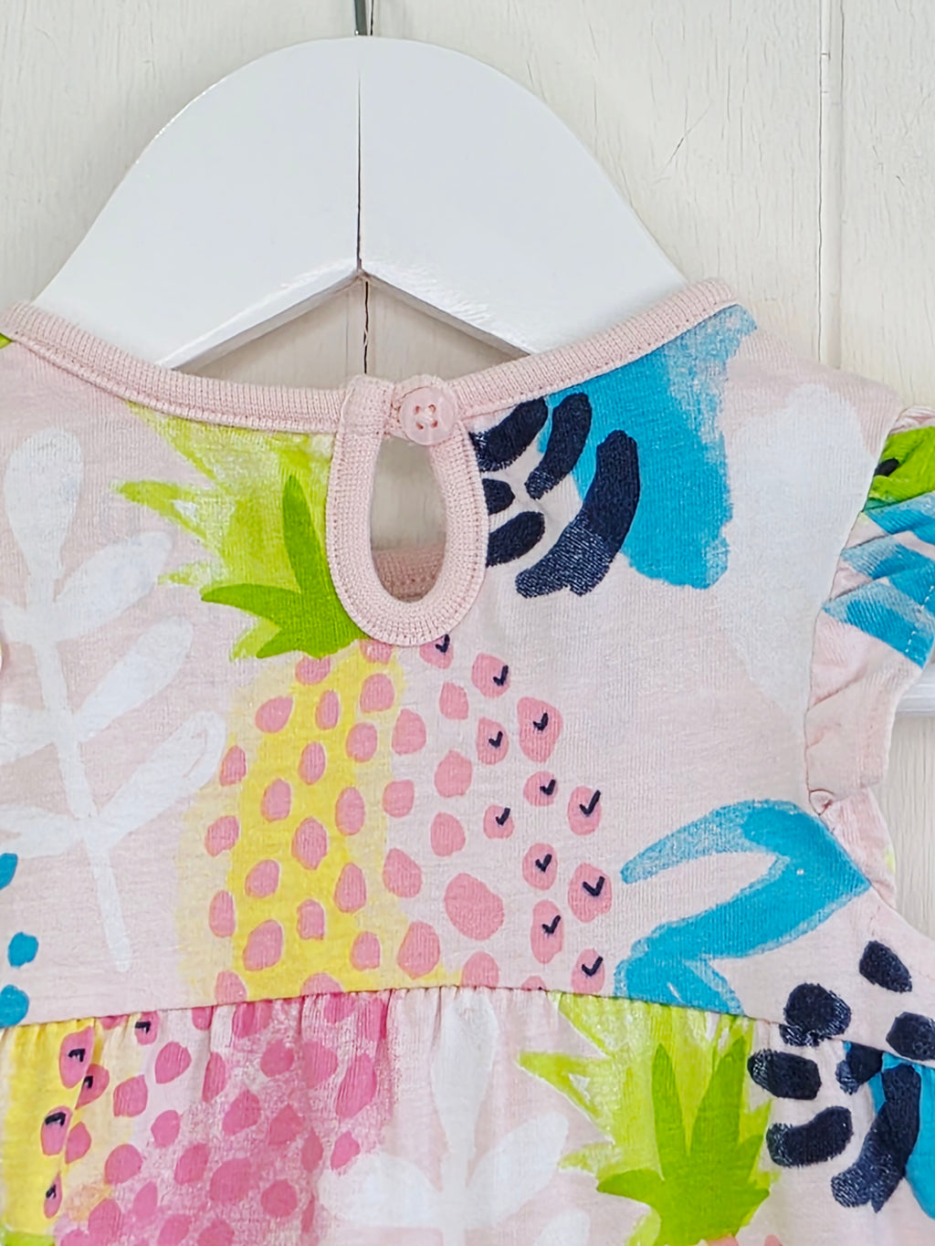 F&F - up to 1 month fruit print romper with frill shoulders