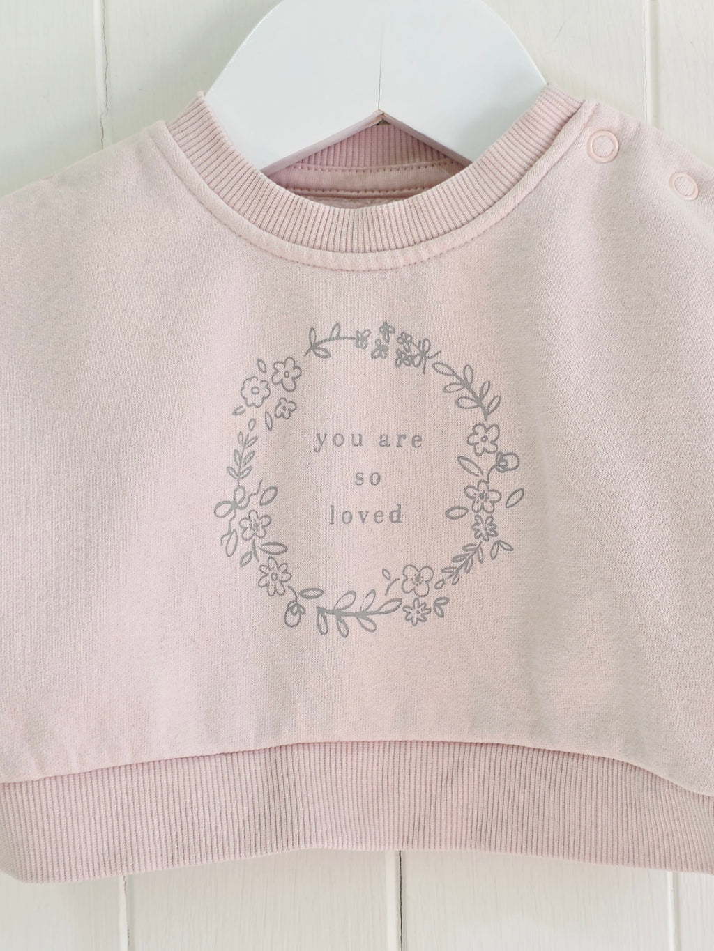 George - First size oversized Pink "You Are So Loved" flower circle sweatshirt