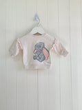 George - First size Dumbo print light pink sweatshirt featuring ruffle details