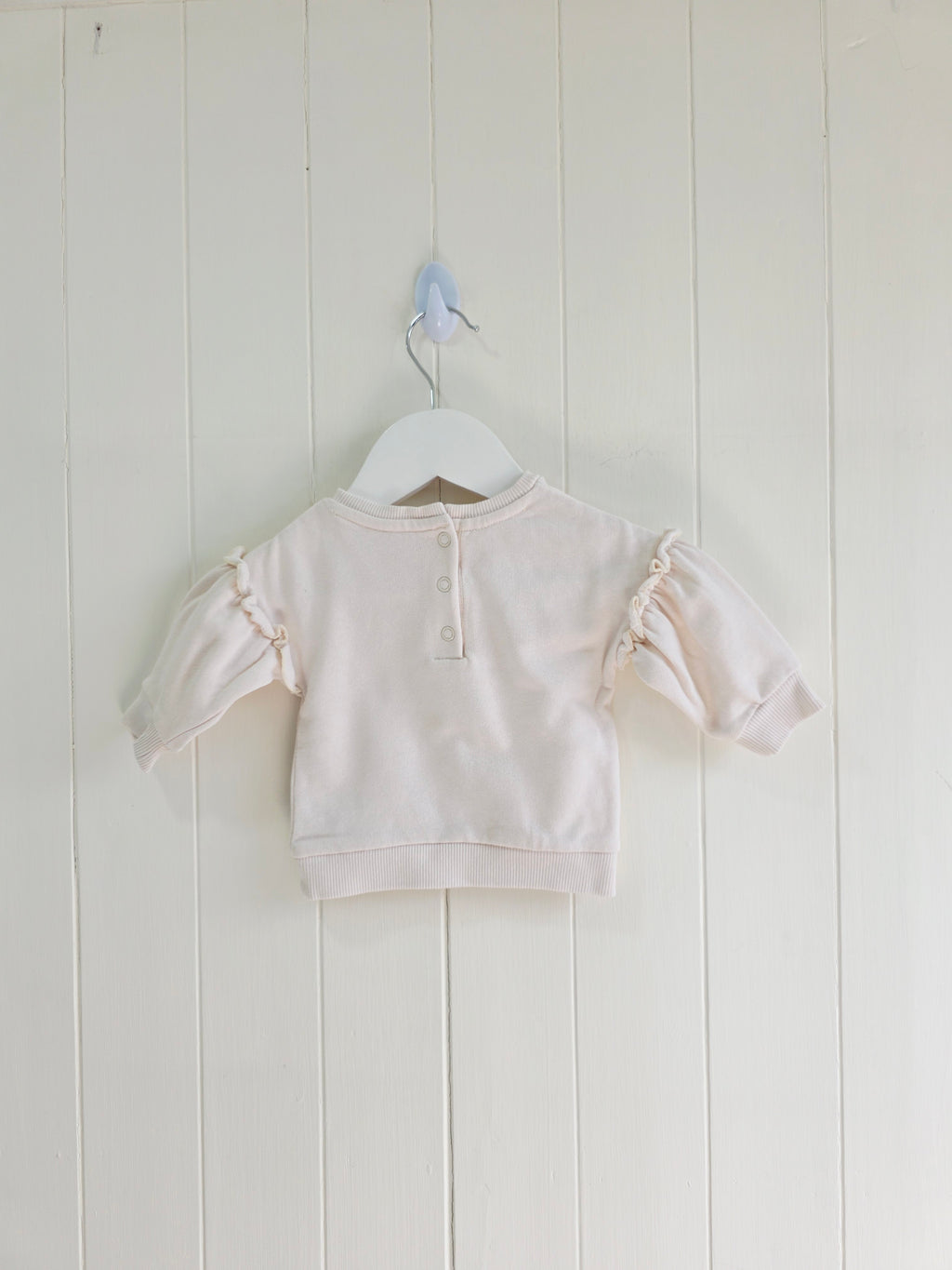 George - First size Dumbo print light pink sweatshirt featuring ruffle details