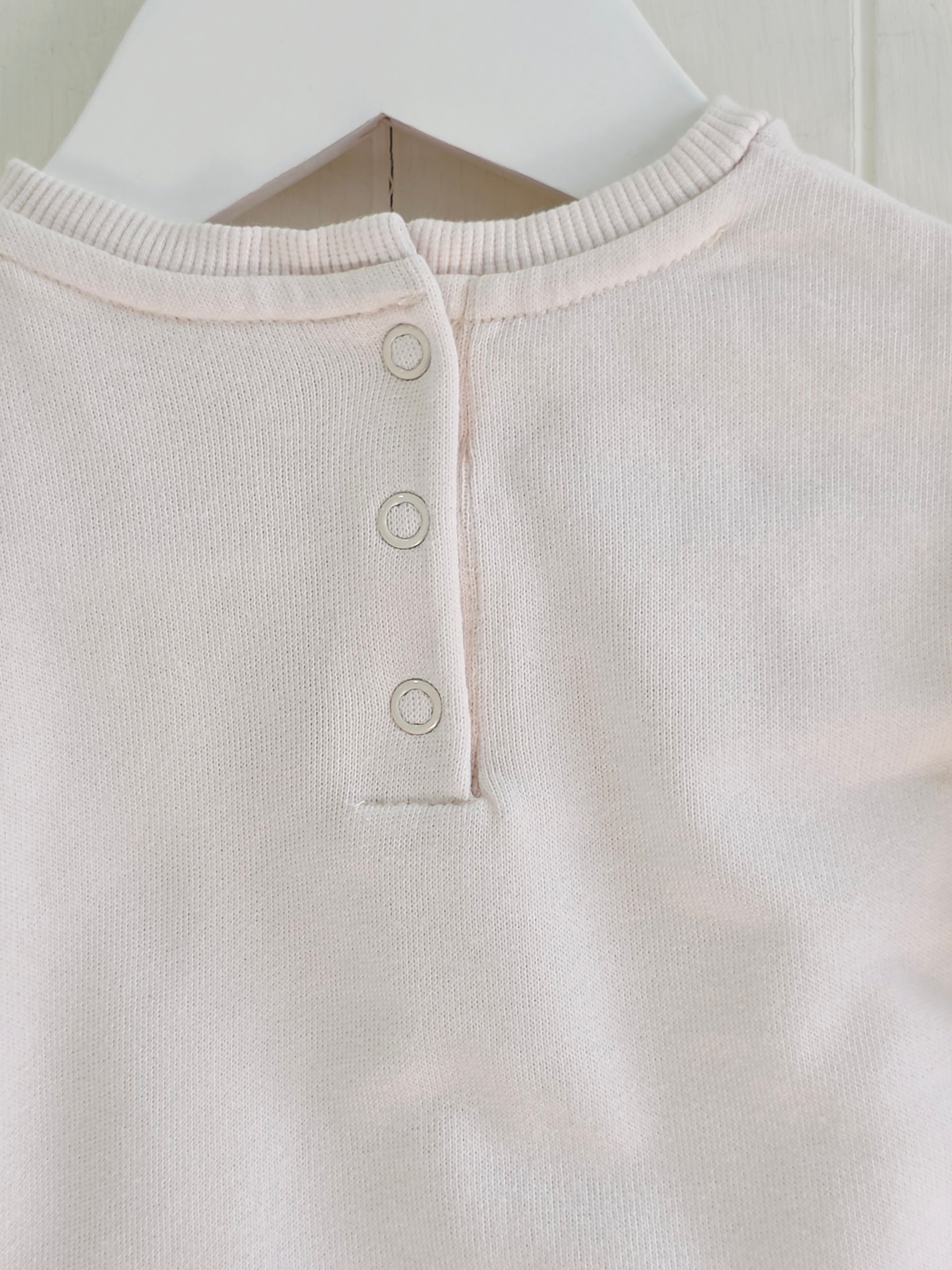 George - First size Dumbo print light pink sweatshirt featuring ruffle details