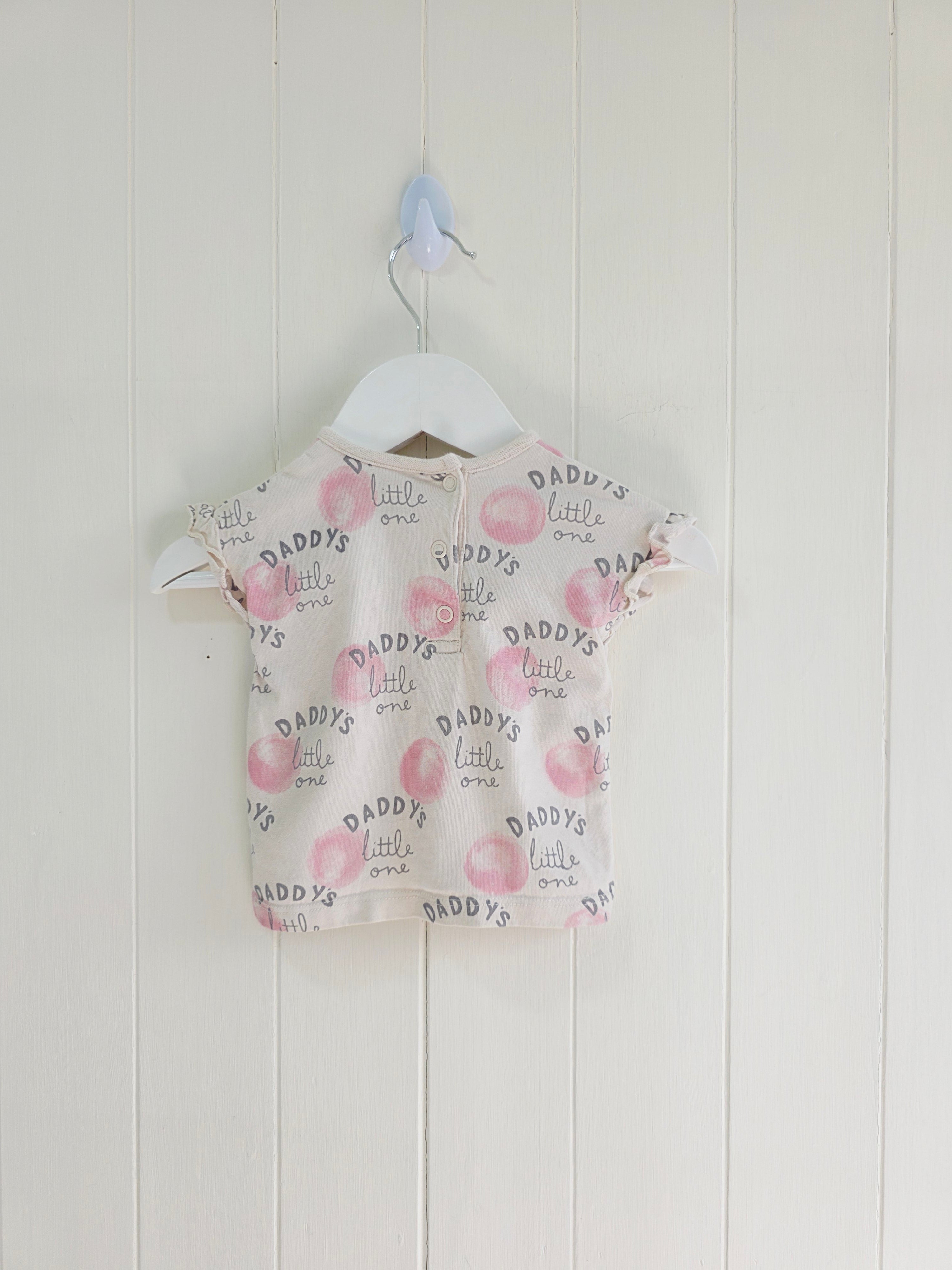 George - First size girls t-shirt "Daddy's little one" featuring ruffle sleeves