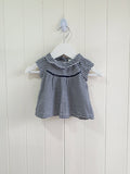 Next - Up to 1 month navy and white stripy short sleeve top