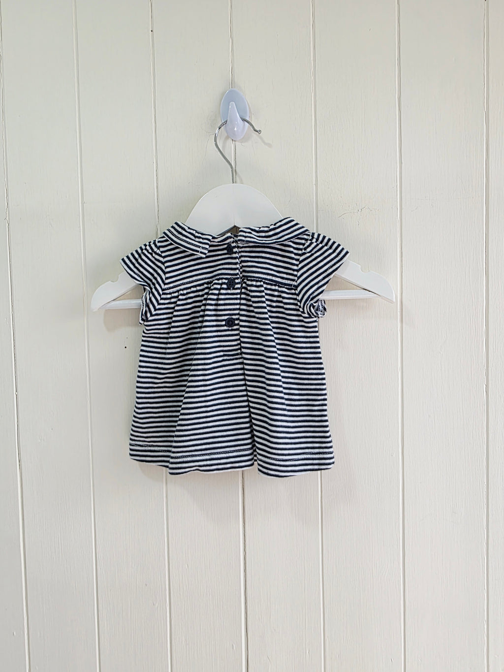 Next - Up to 1 month navy and white stripy short sleeve top