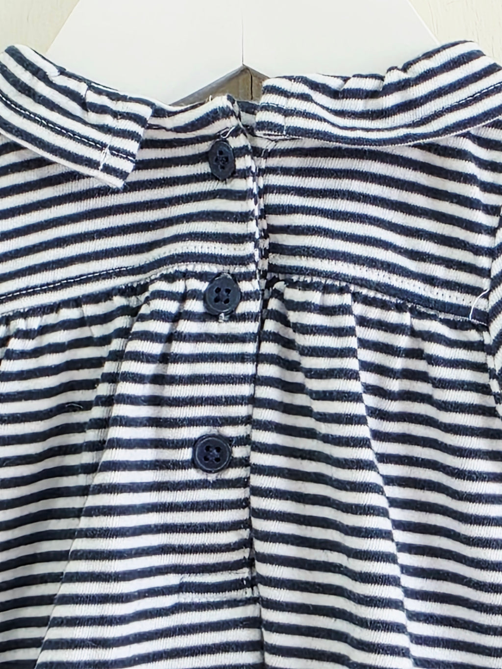 Next - Up to 1 month navy and white stripy short sleeve top