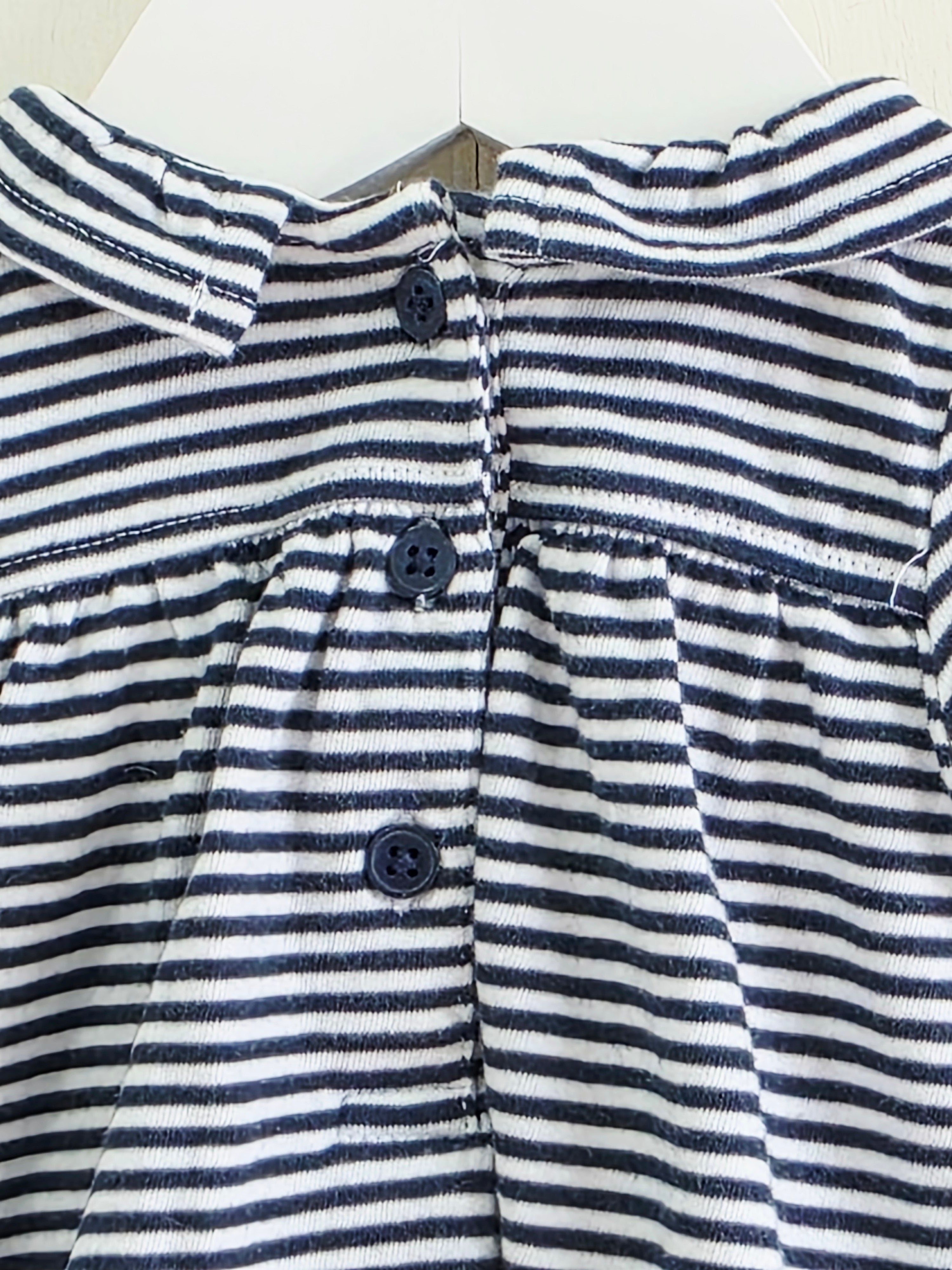 Next - Up to 1 month navy and white stripy short sleeve top