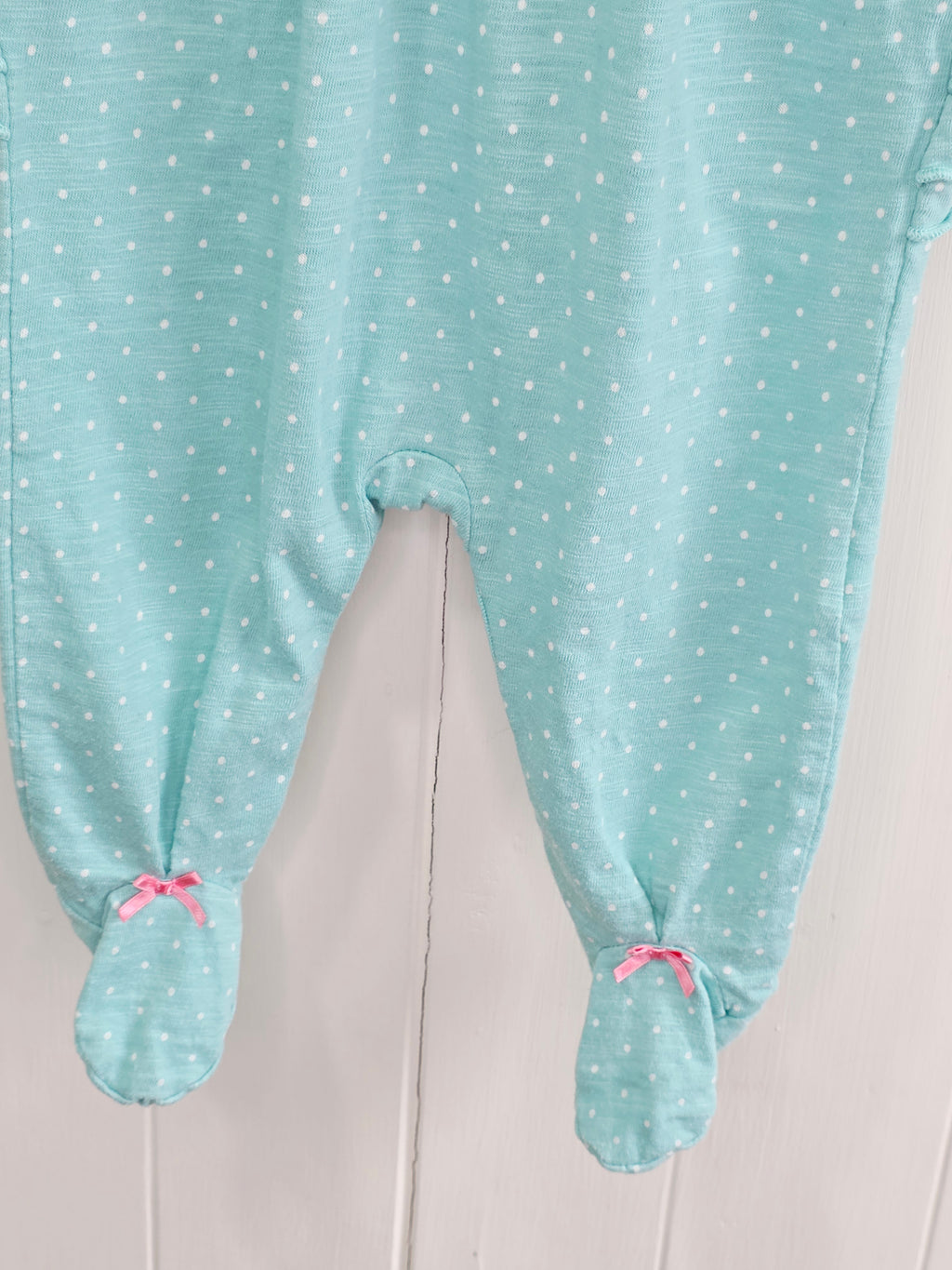 Next - Up to 3 months mint polka dot sleepsuit