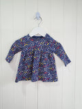 F&F - Up to 3 months navy floral long sleeve dress