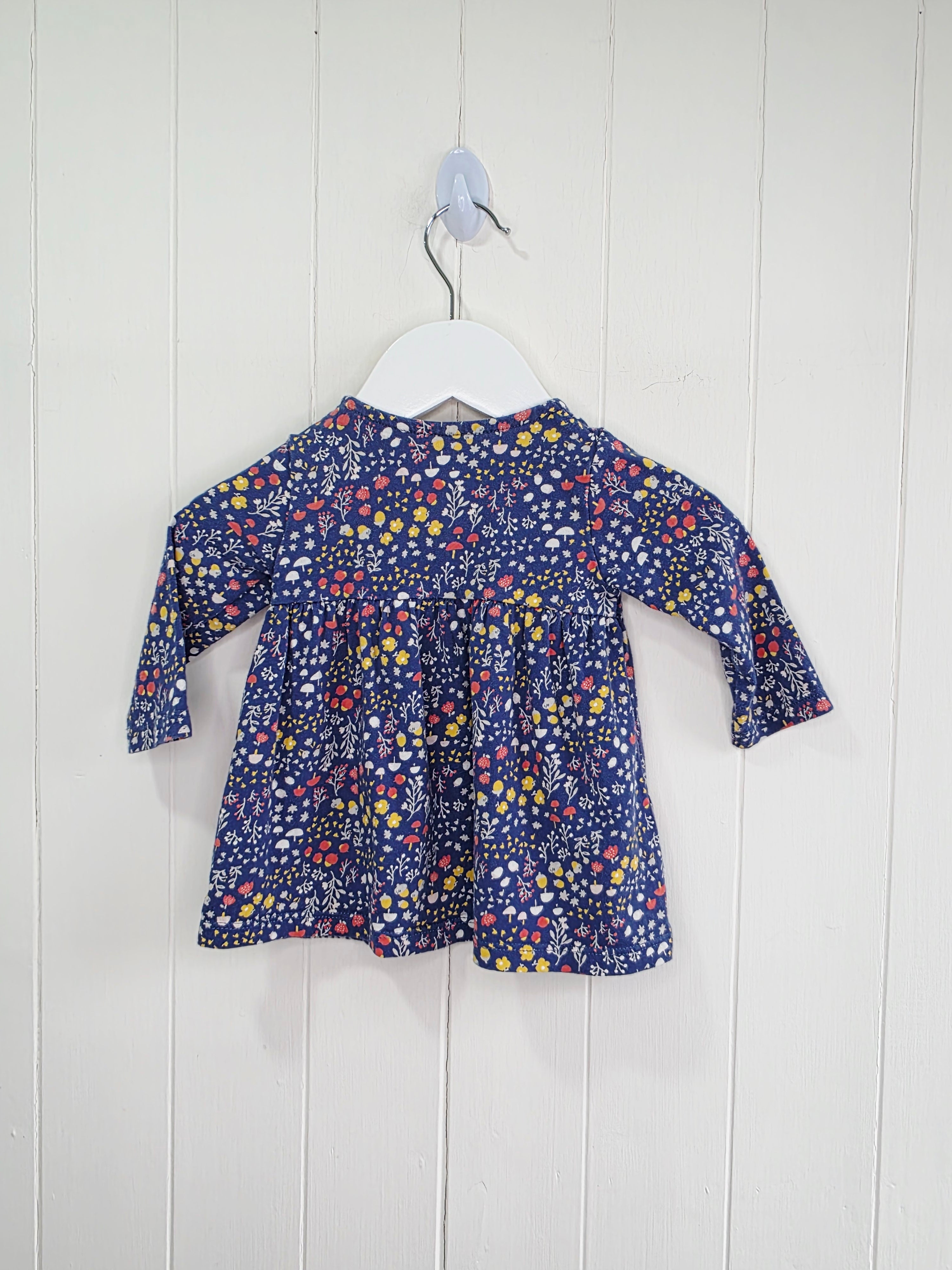 F&F - Up to 3 months navy floral long sleeve dress