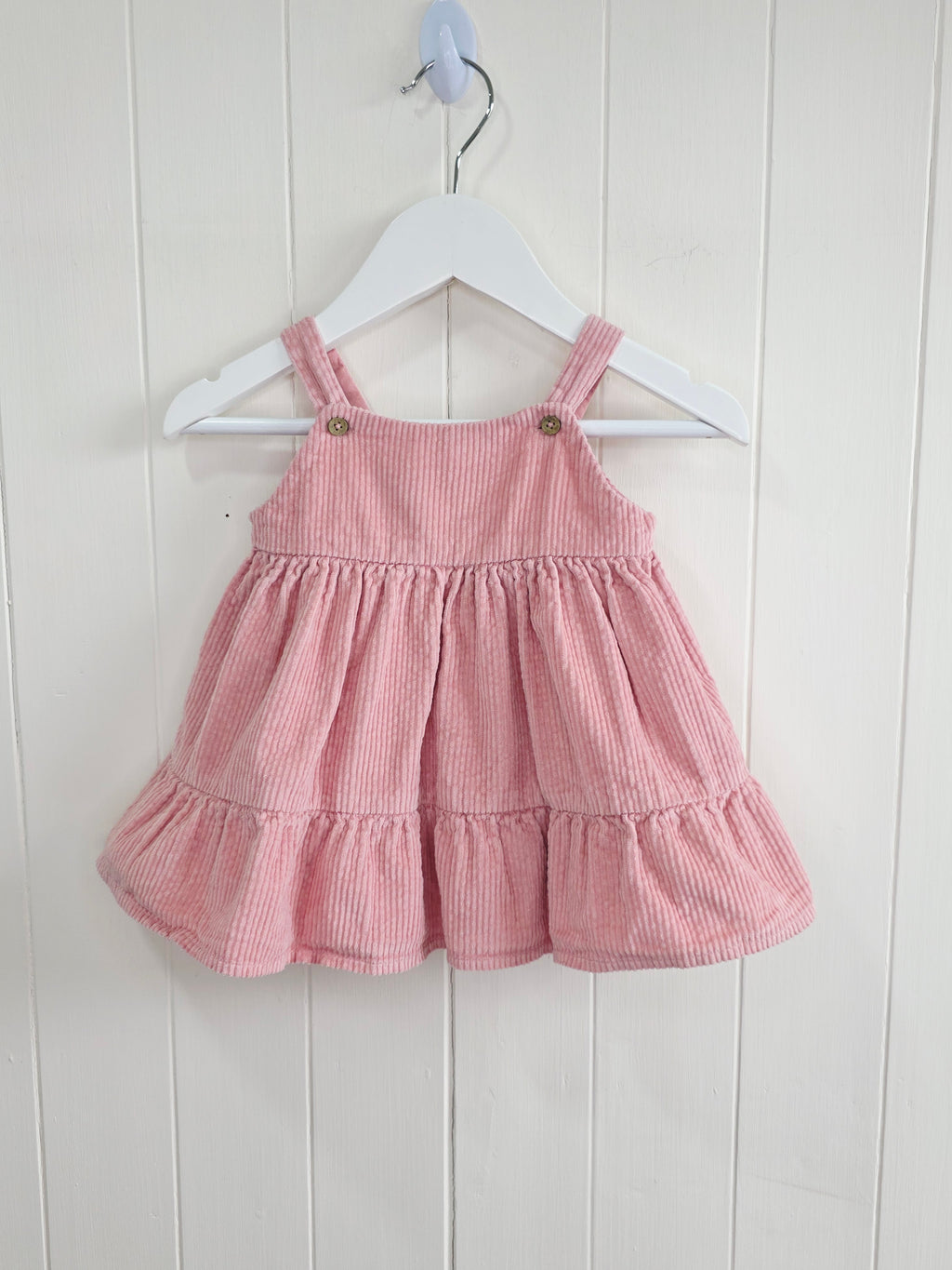 George - 0-3 months girls pink corduroy pinafore dress