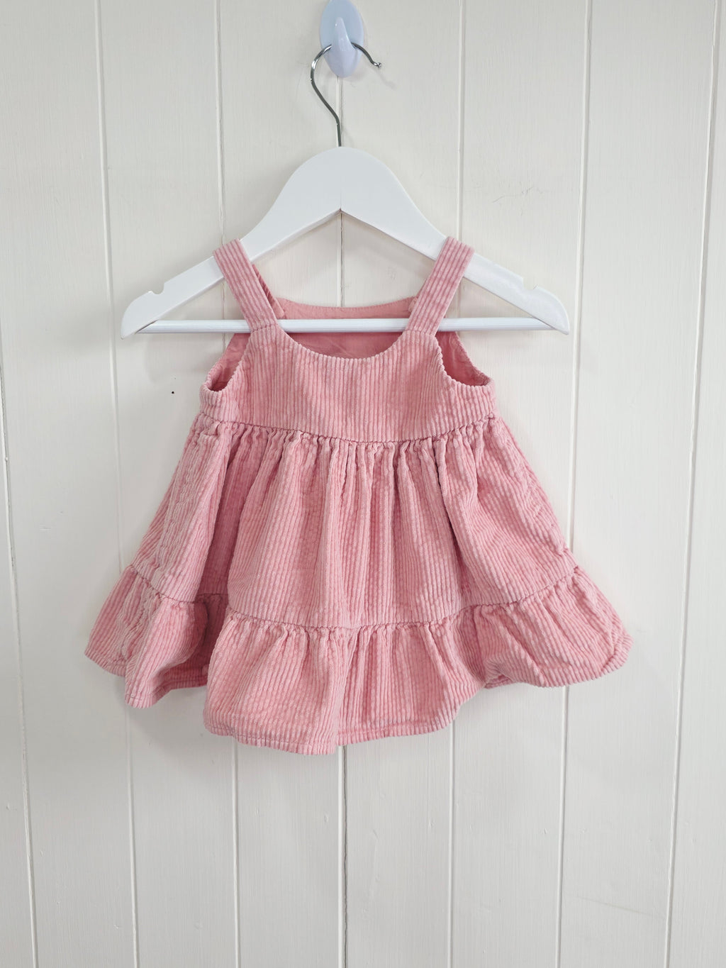 George - 0-3 months girls pink corduroy pinafore dress