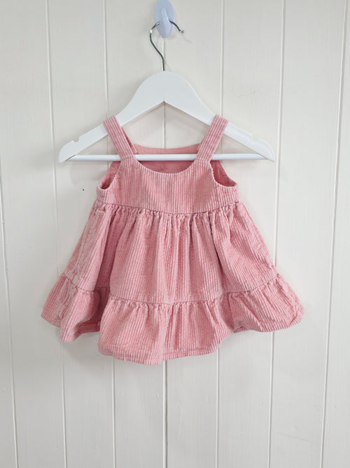 George - 0-3 months girls pink corduroy pinafore dress