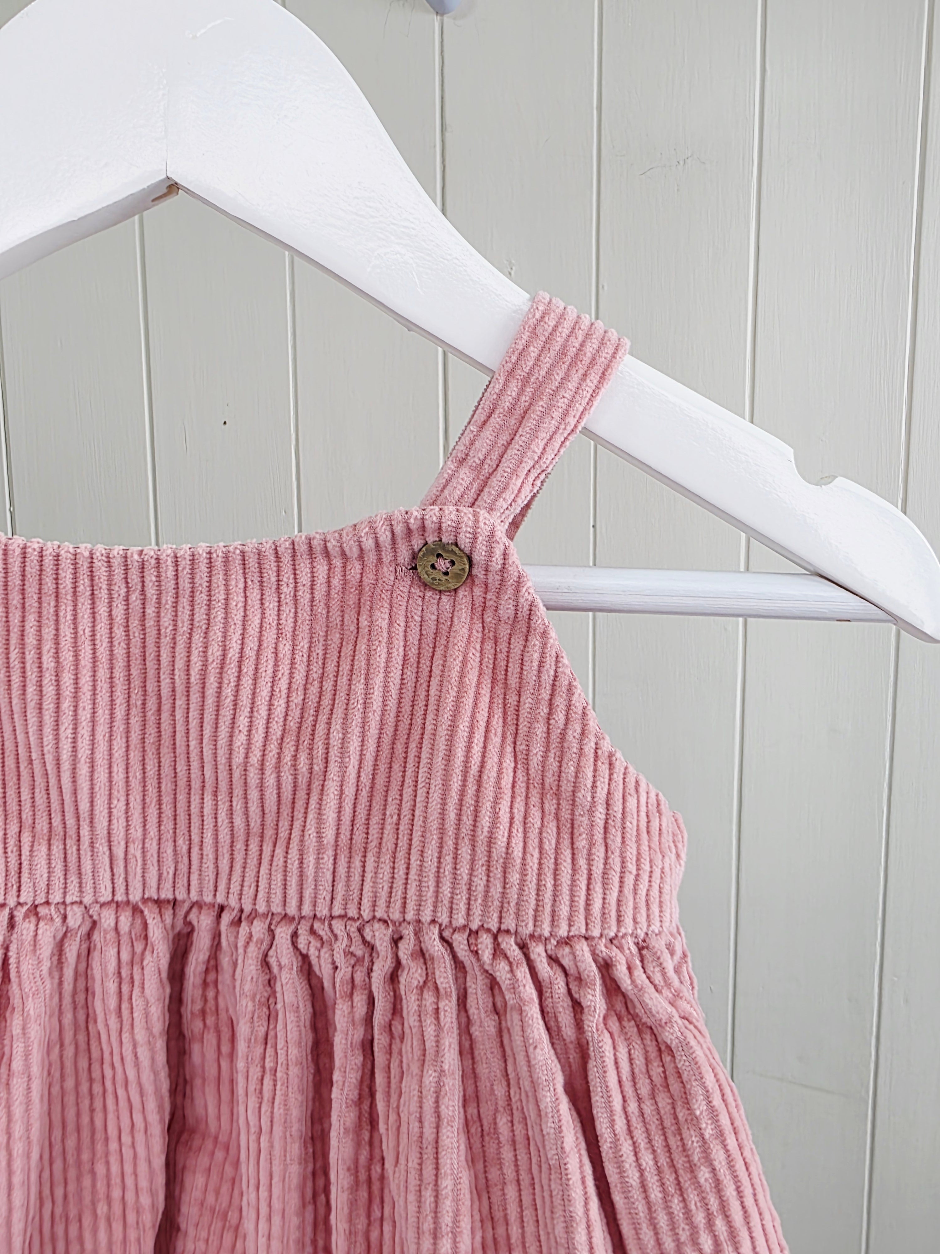 George - 0-3 months girls pink corduroy pinafore dress