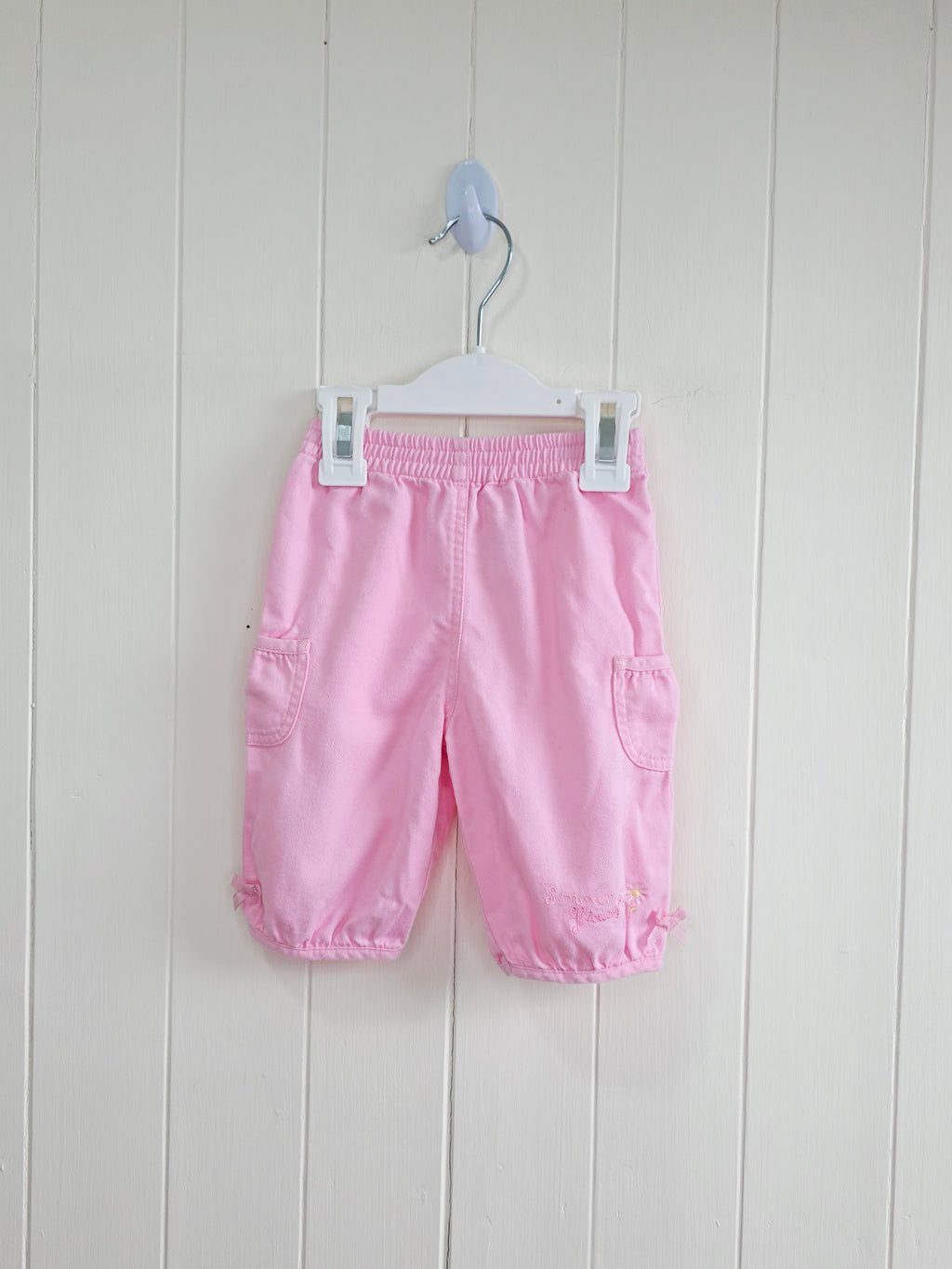 George 0-3 months lightweight pink cargo style trousers