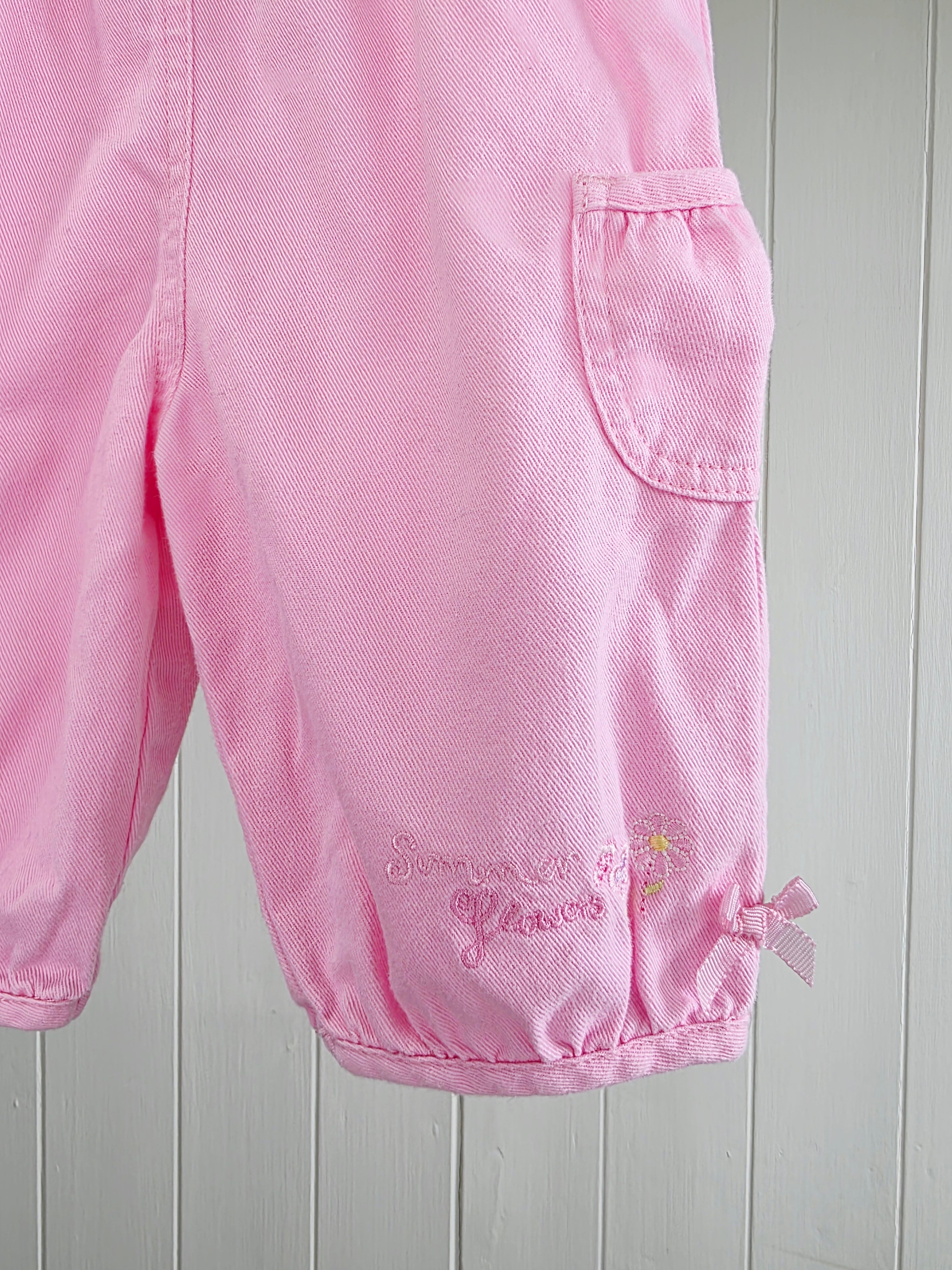 George 0-3 months lightweight pink cargo style trousers