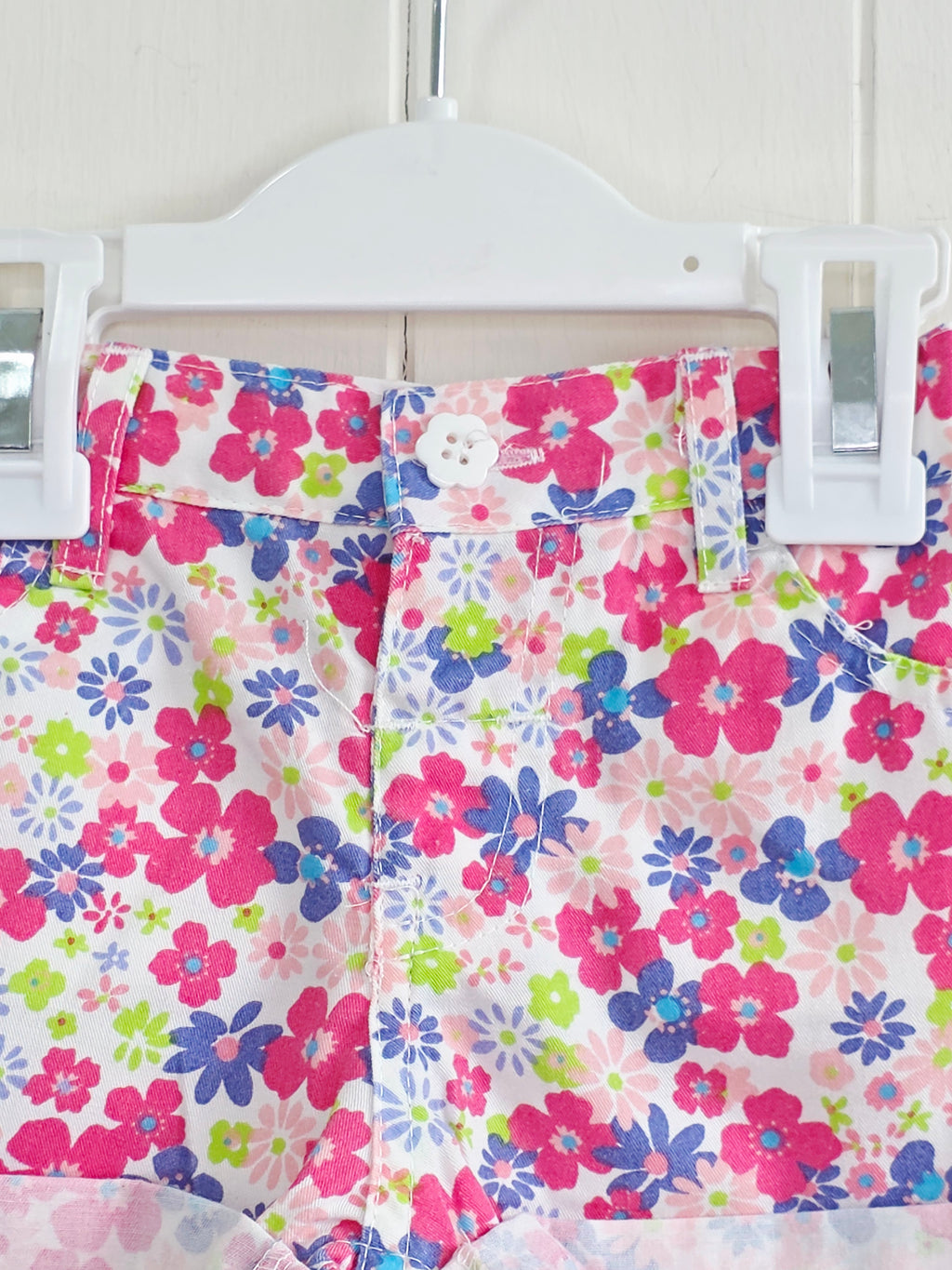 Cuddlesome - 0-3 months denim look floral shorts