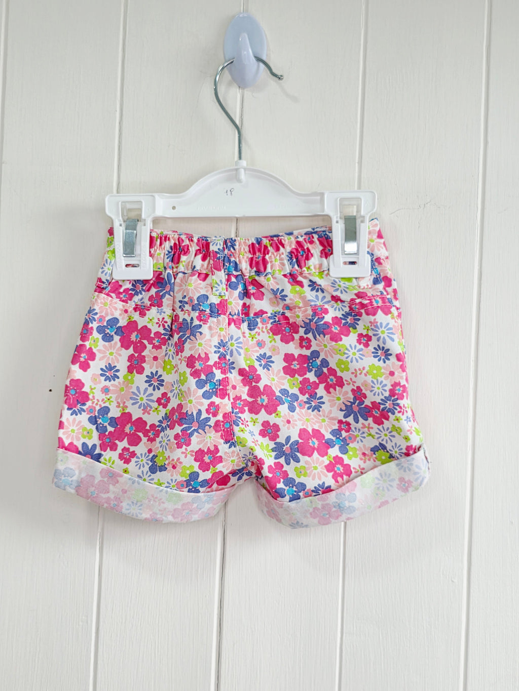 Cuddlesome - 0-3 months denim look floral shorts