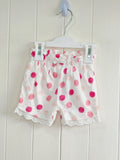 F&F - Up to 3 months white polka dot shorts