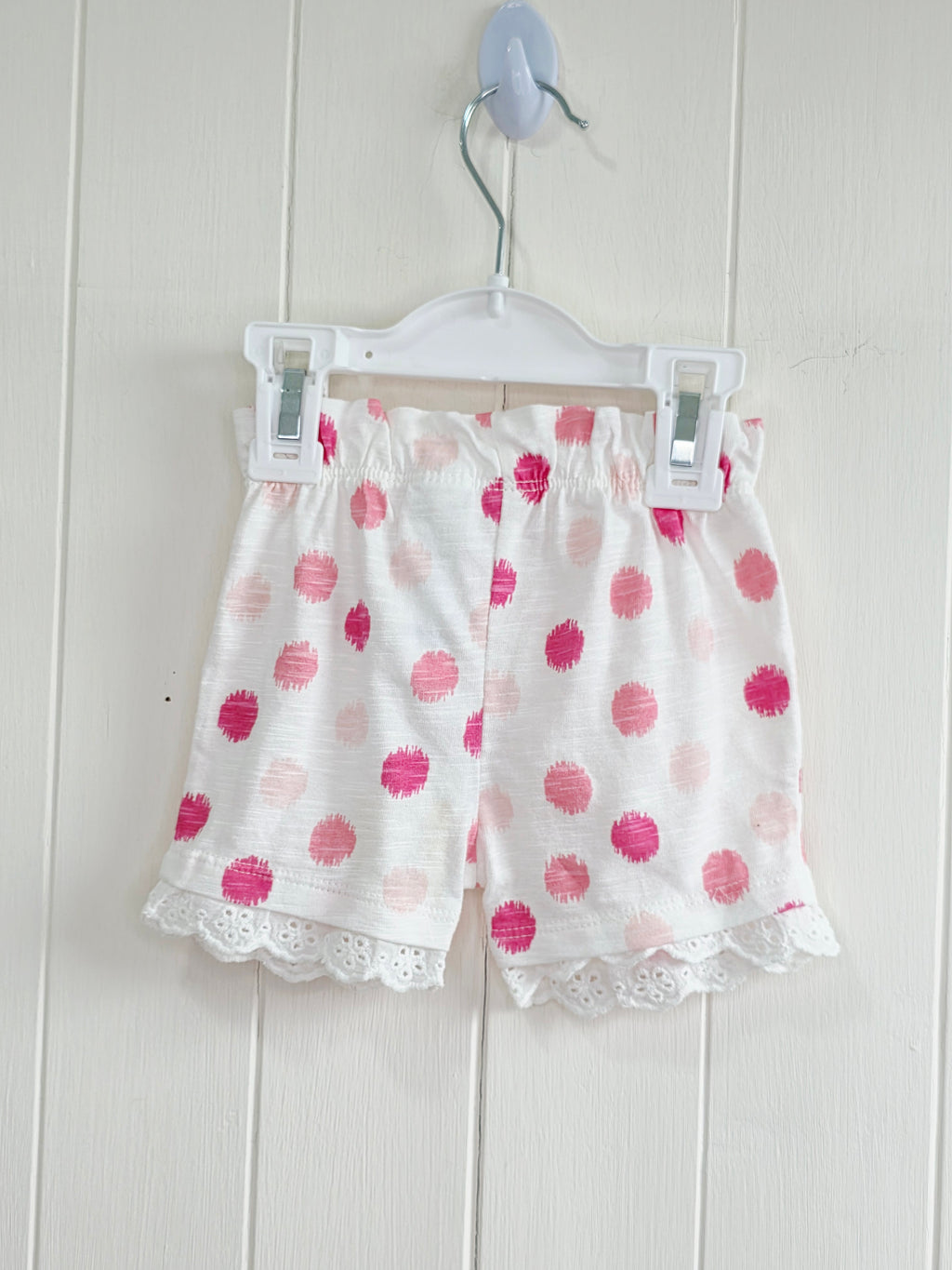 F&F - Up to 3 months white polka dot shorts