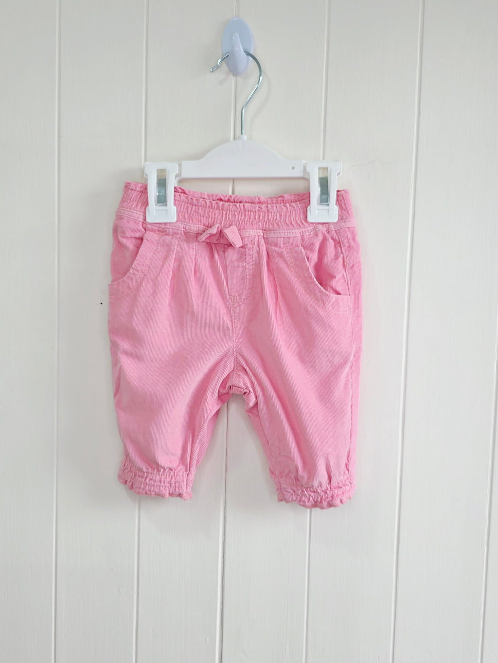 Next - up to 3 months pink corduroy trousers with lining