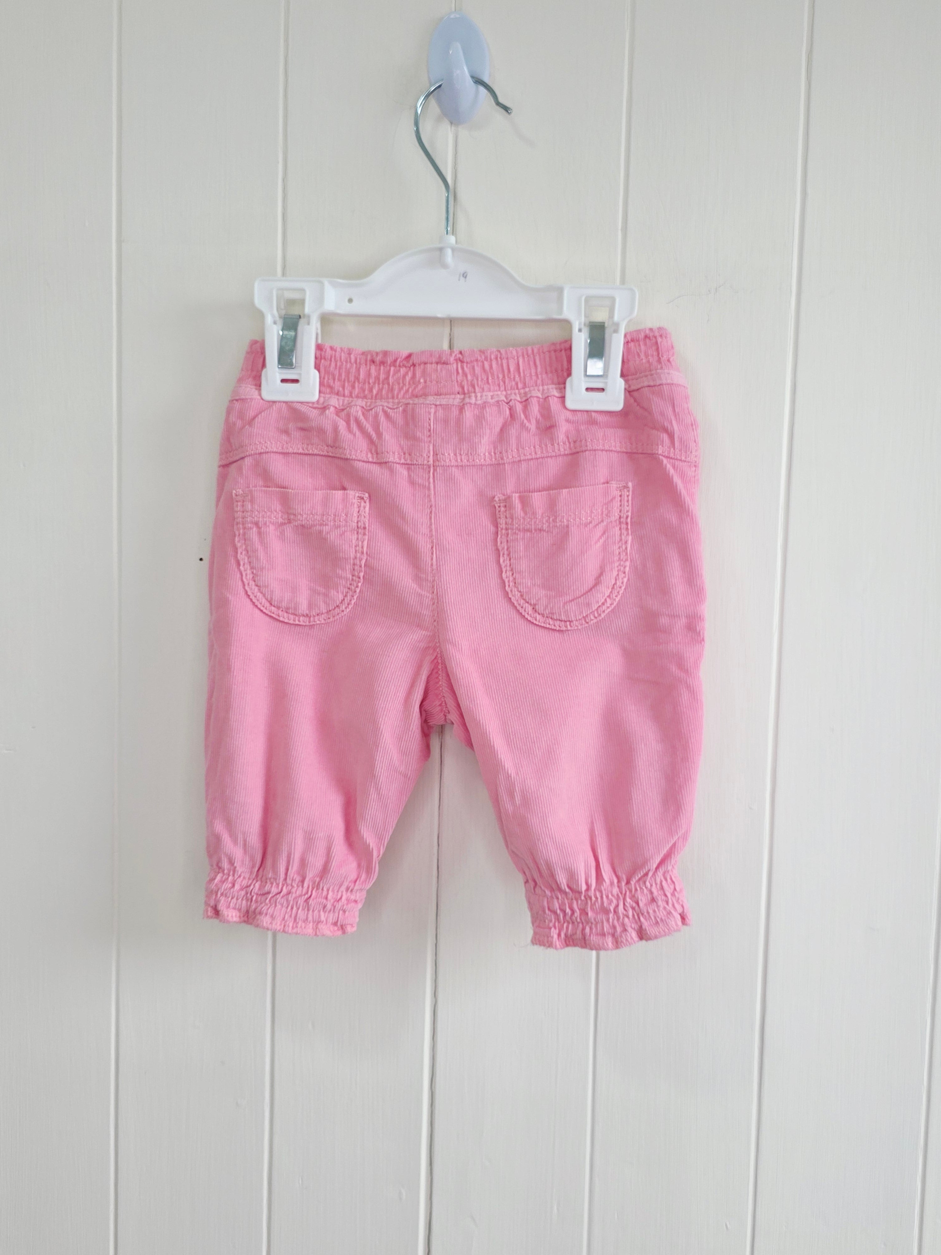 Next - up to 3 months pink corduroy trousers with lining