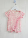 M&S - 0-3 months diamond pattern pink romper