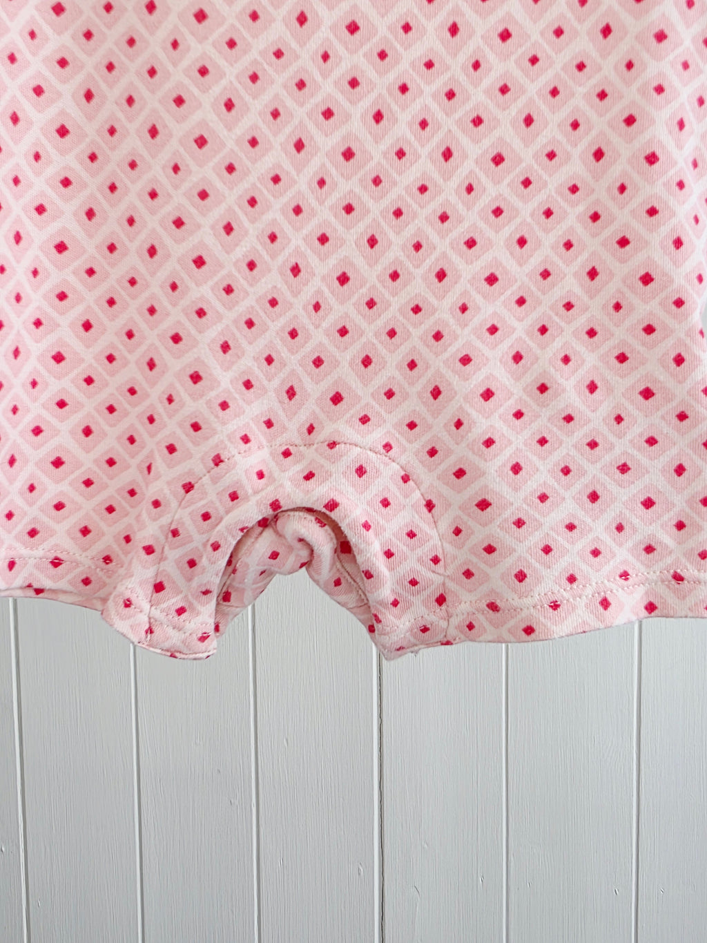 M&S - 0-3 months diamond pattern pink romper
