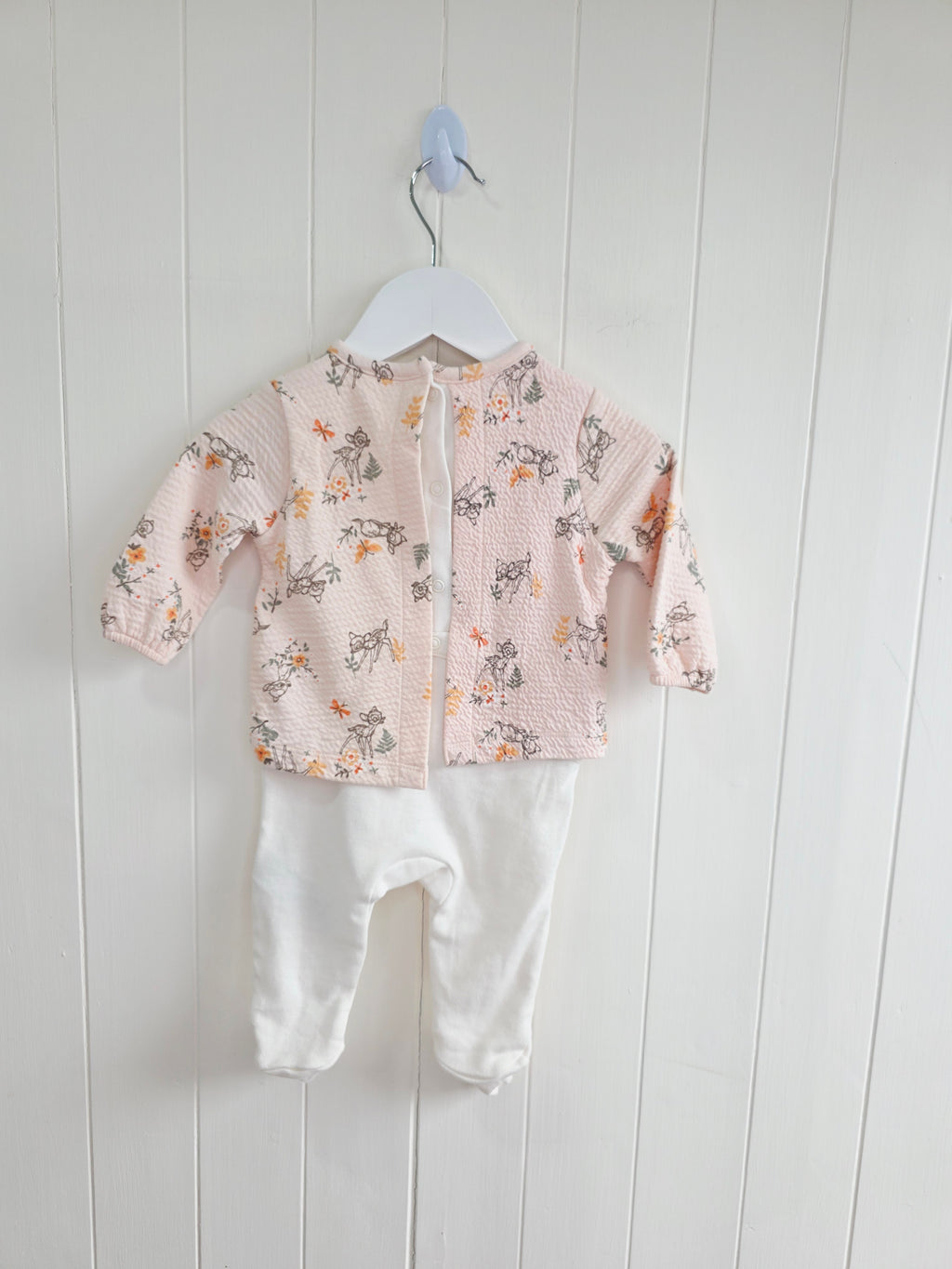 Disney bambi - 0-3 months sleepsuit/footed romper with integrated top
