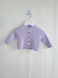 Nutmeg - 0-3 months girls lilac rib knit cardigan