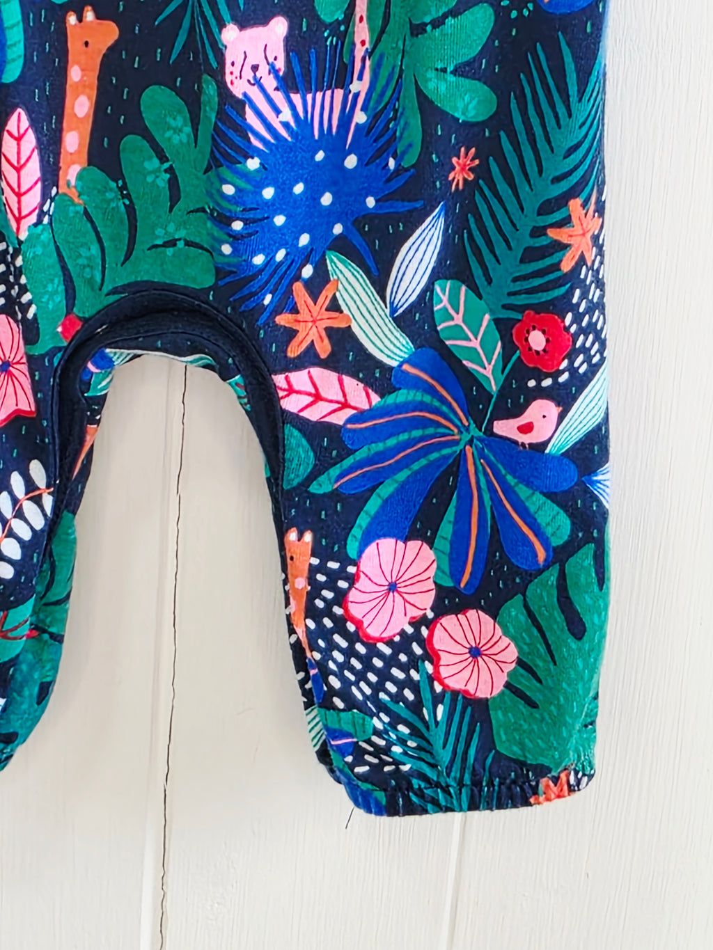 F&F - Up to 3 months tropical leaves print romper