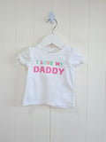 Nutmeg - 0-3 months baby girls "I Love My Daddy" white t-shirt