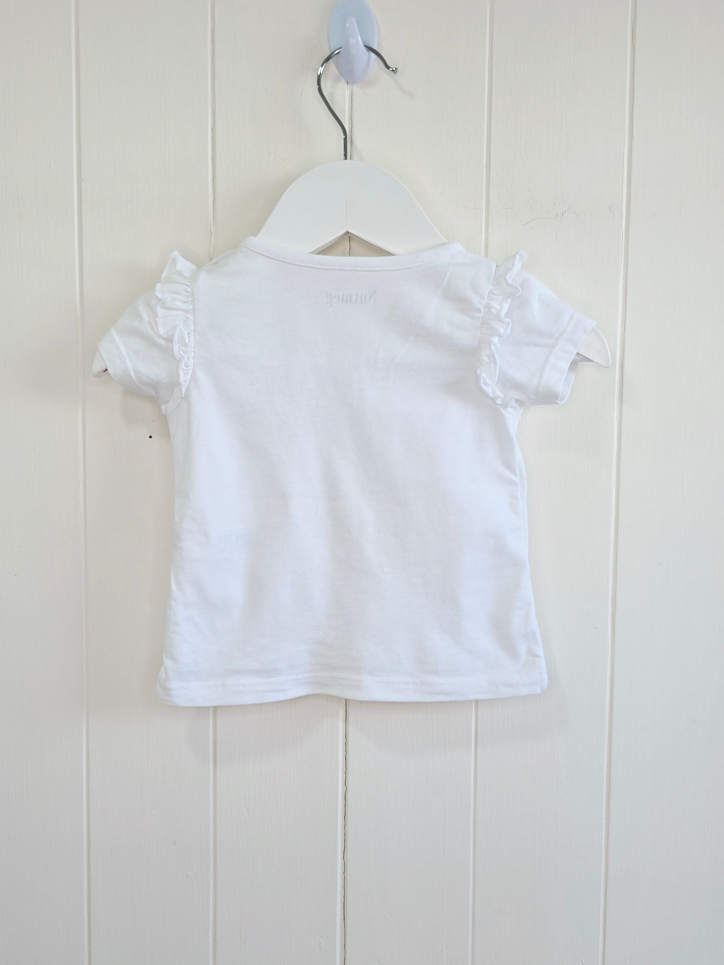 Nutmeg - 0-3 months baby girls "I Love My Daddy" white t-shirt