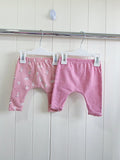 Next - up to 3 months baby girls plain pink and pink animal printed harem style leggings