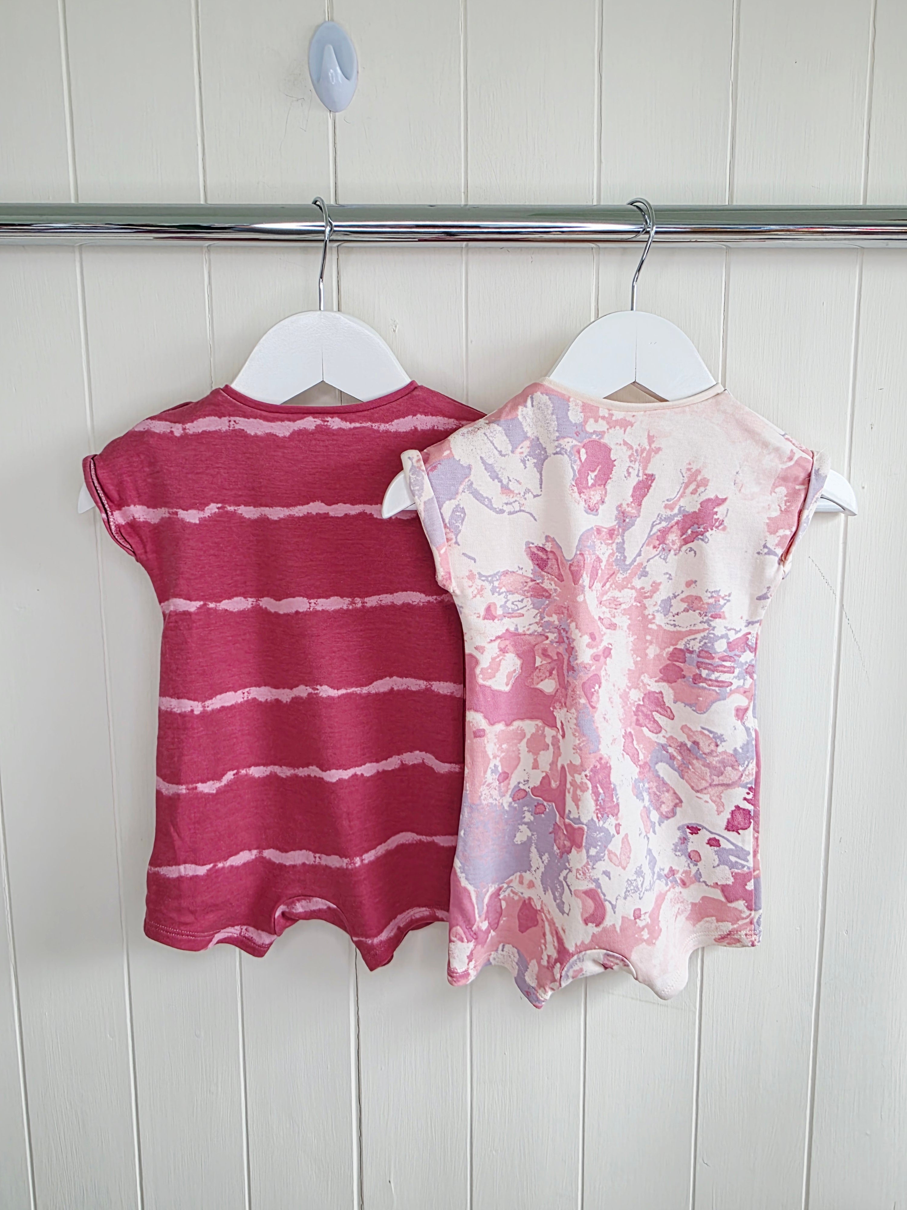 Next - up to 3 months tie-dye rompers set