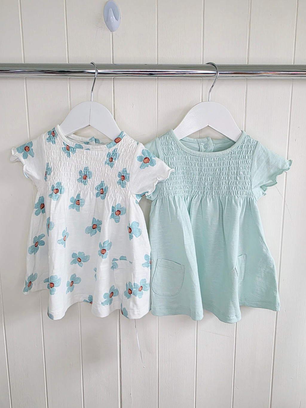 M&S - 0-3 months girls short sleeve dresses set featuring floral print
