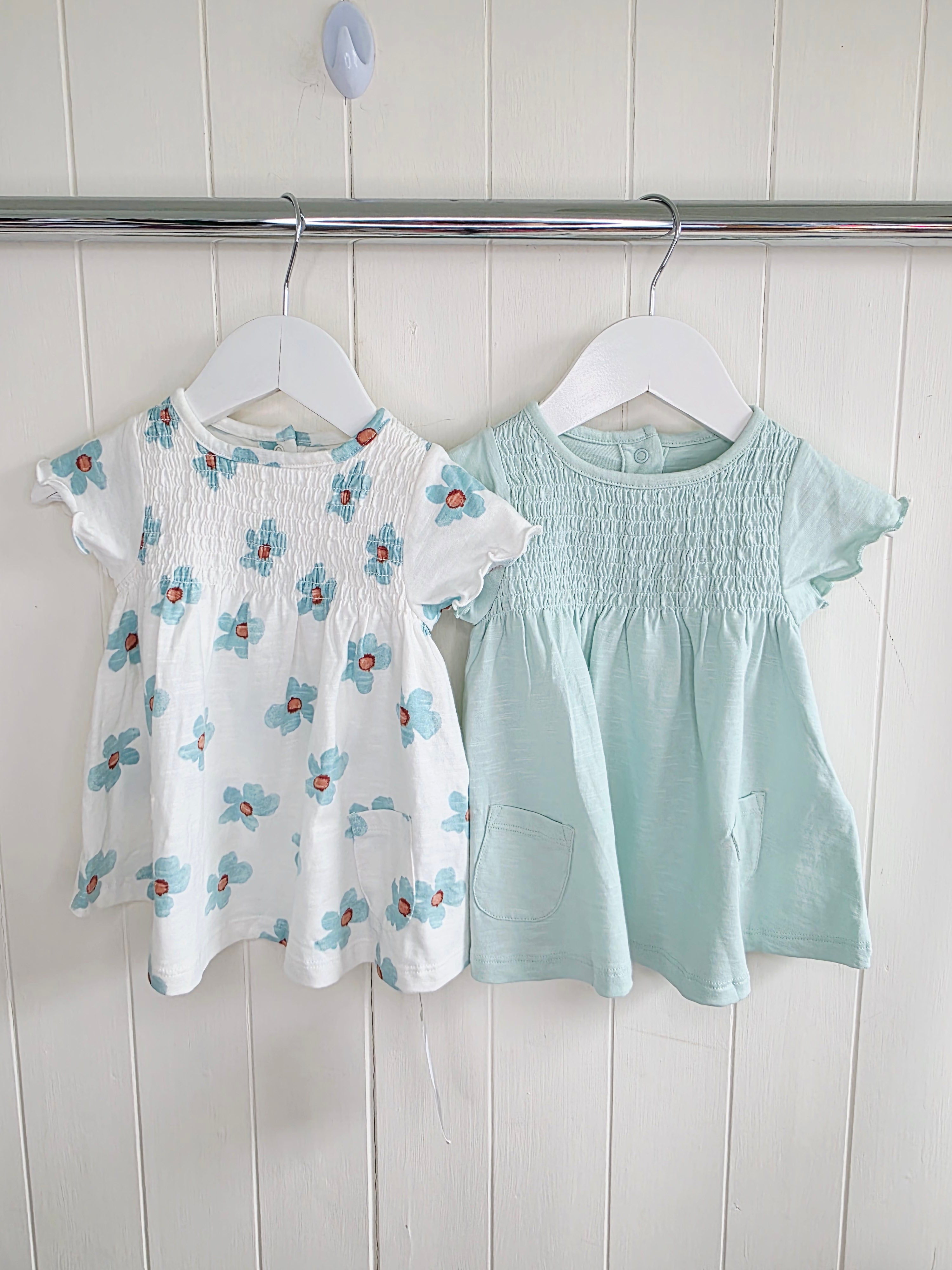M&S - 0-3 months girls short sleeve dresses set featuring floral print