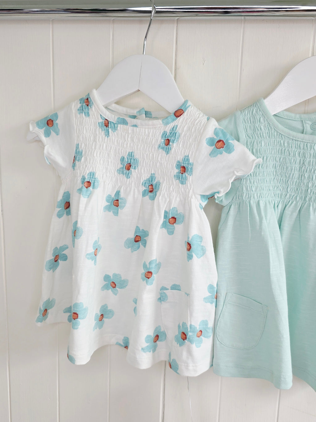 M&S - 0-3 months girls short sleeve dresses set featuring floral print
