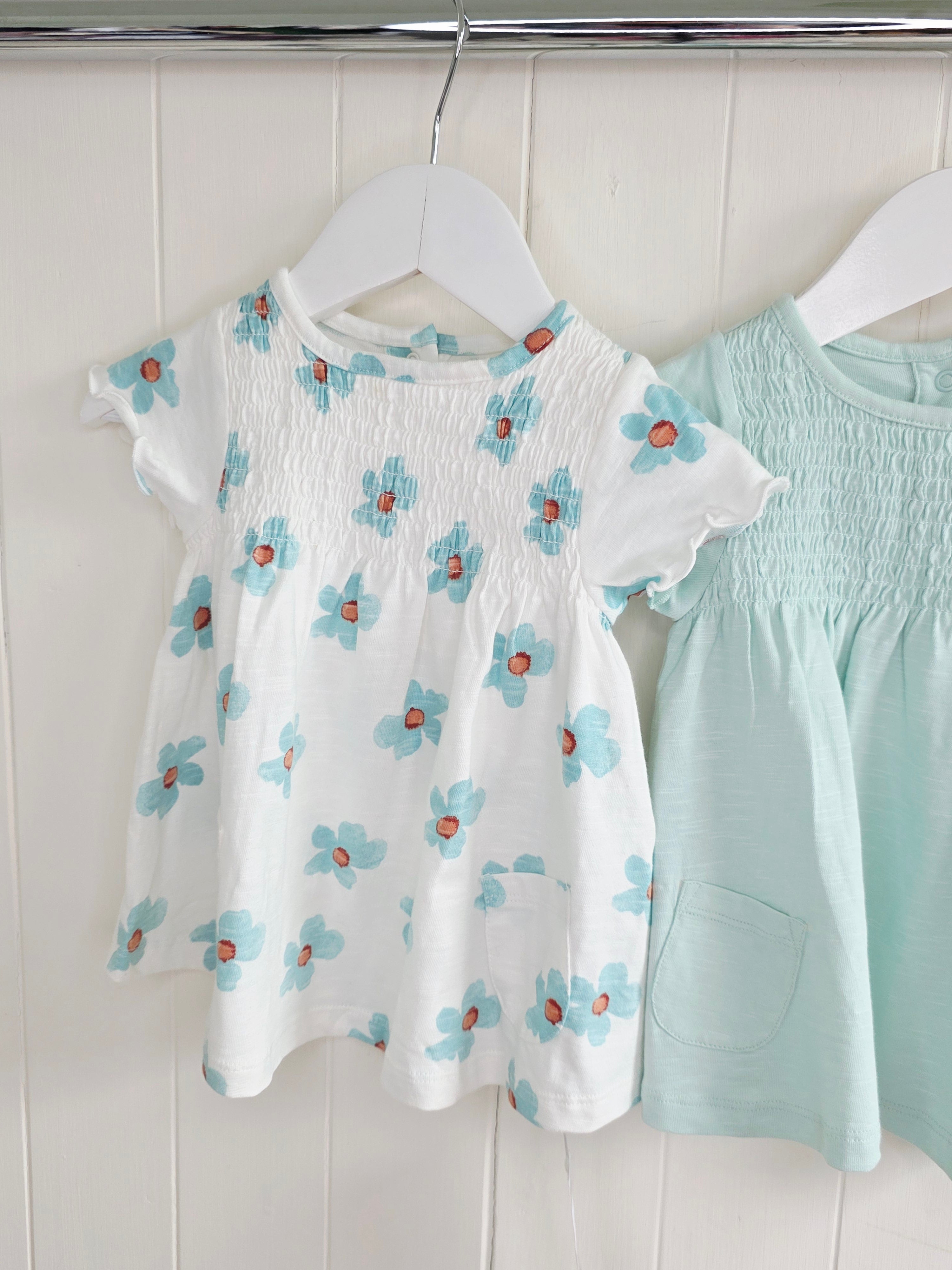 M&S - 0-3 months girls short sleeve dresses set featuring floral print