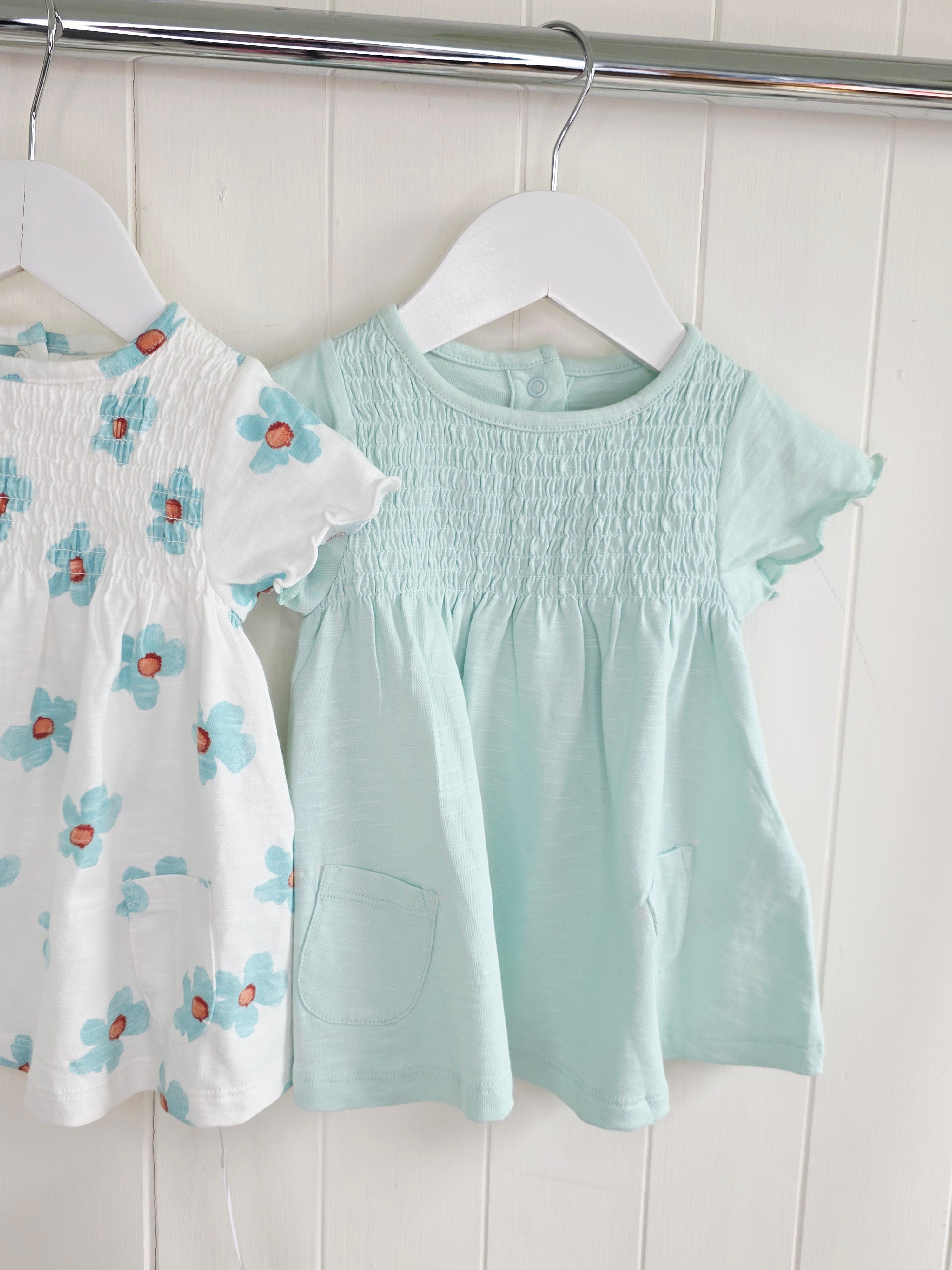M&S - 0-3 months girls short sleeve dresses set featuring floral print
