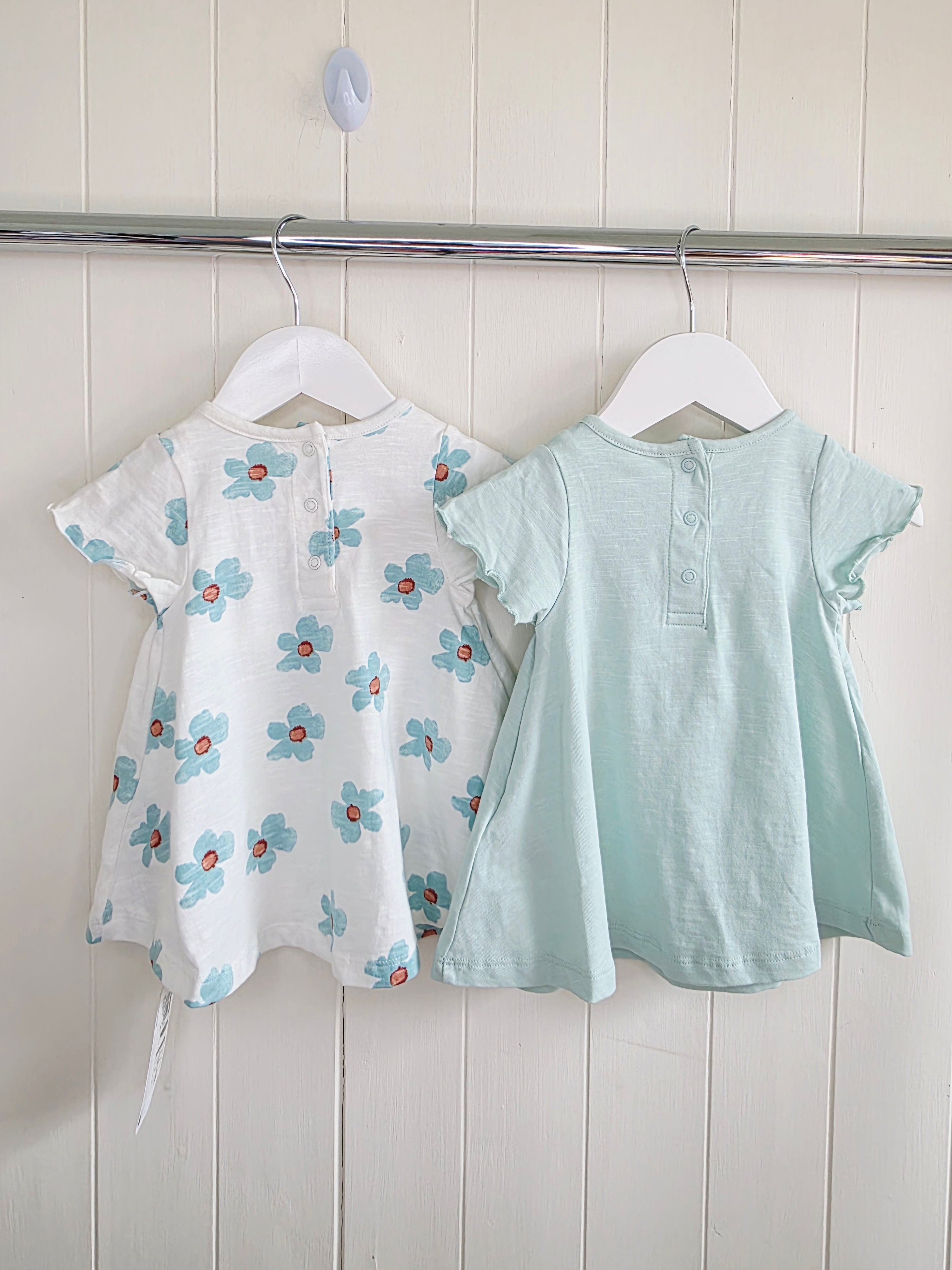 M&S - 0-3 months girls short sleeve dresses set featuring floral print