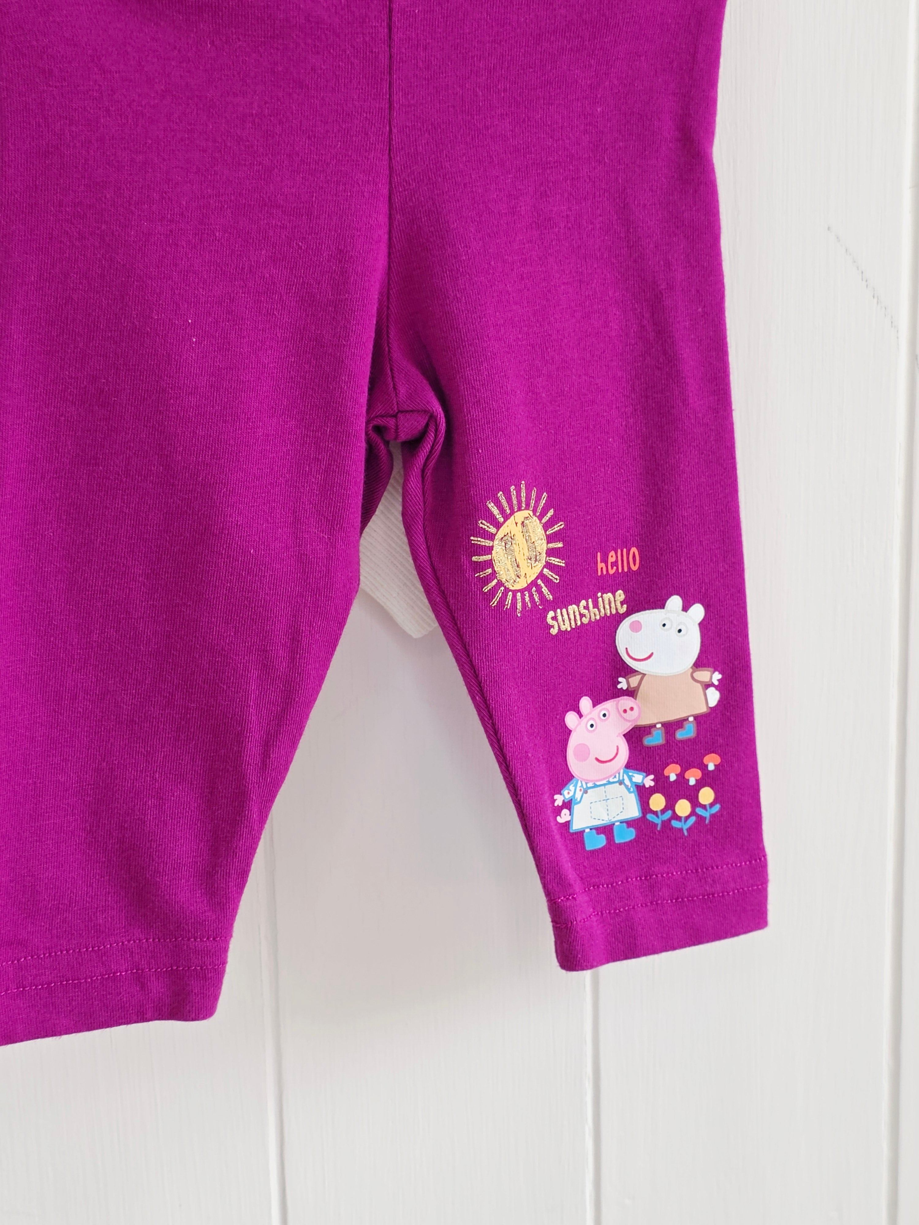 Peppa Pig at Primark - 0-3 months girls cream jumper and purple leggings set